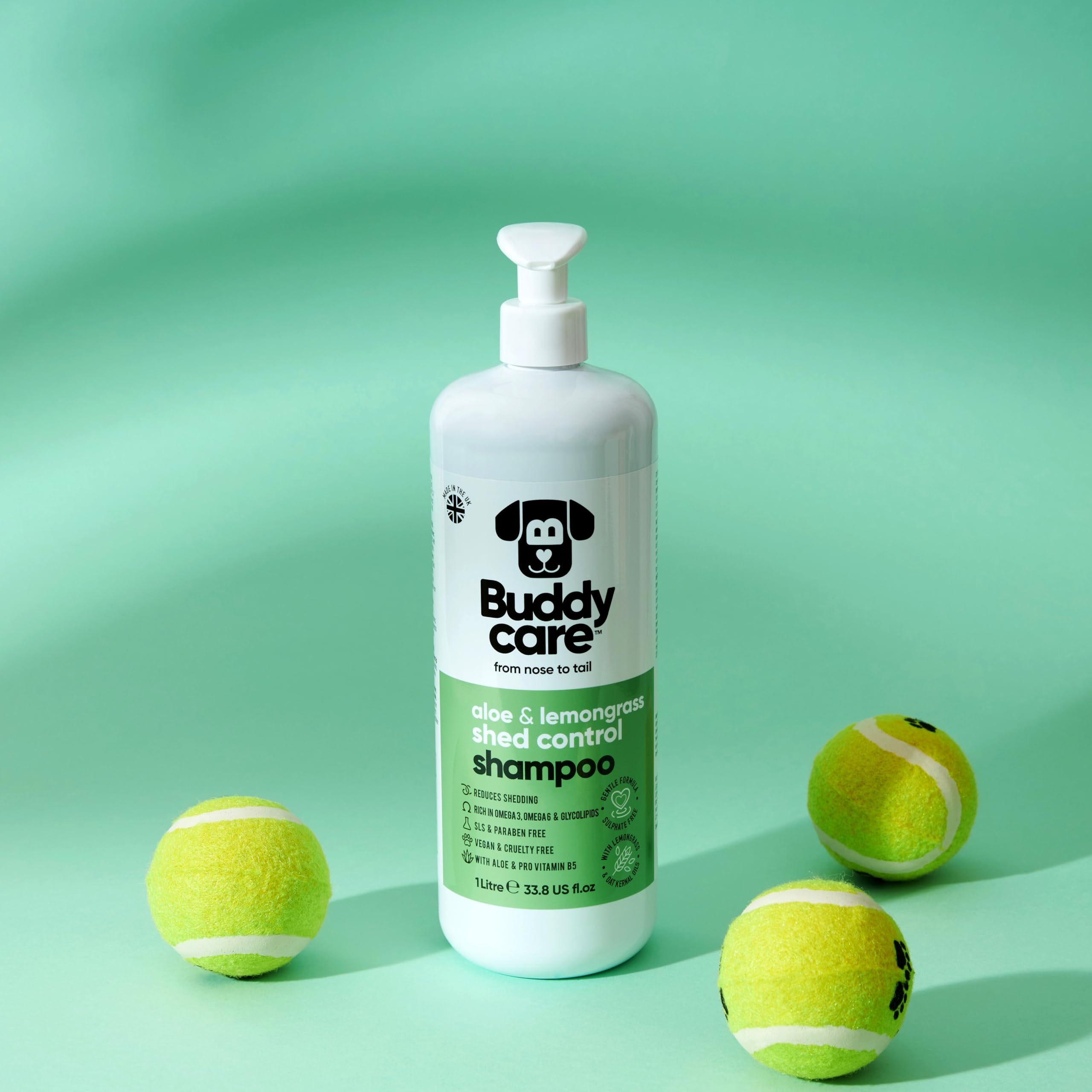 2in1 Hundeshampoo und Conditioner von Buddycare (500ml) - Praktisches Hundeshampoo langhaar und welpen Shampoo Mit Aloe Vera und Pro-Vitamin B5 Rückfettendes Shampoo Für Alle Hunderassen