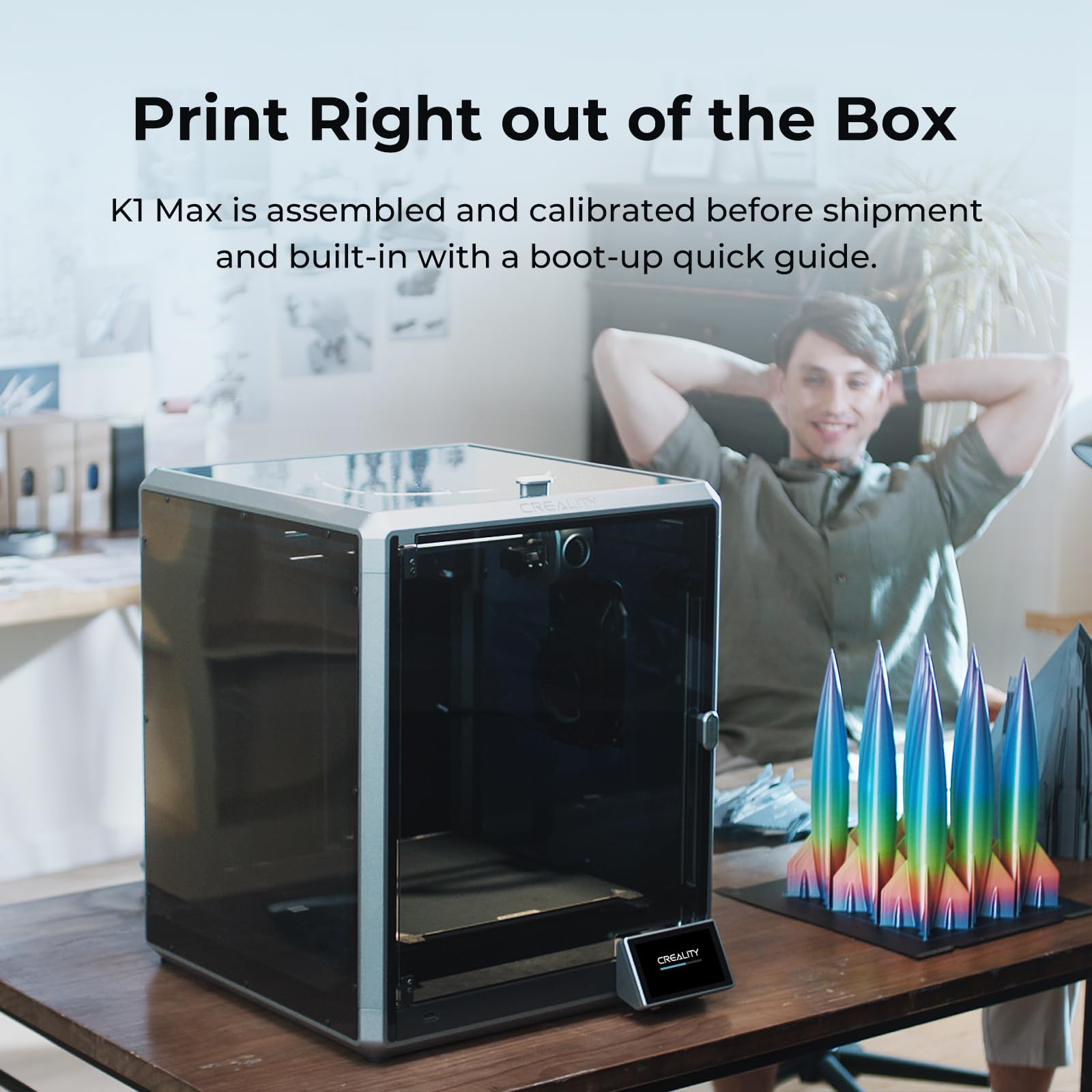 Creality K2 SE 3D Printer, Support Multicolor Printing Needs CFS, 500mm/s High-Speed Printing, Auto Leveling, Vibration Control, Compact Desktop Upgrate 3D Printer, Print Size 220x215x245mm