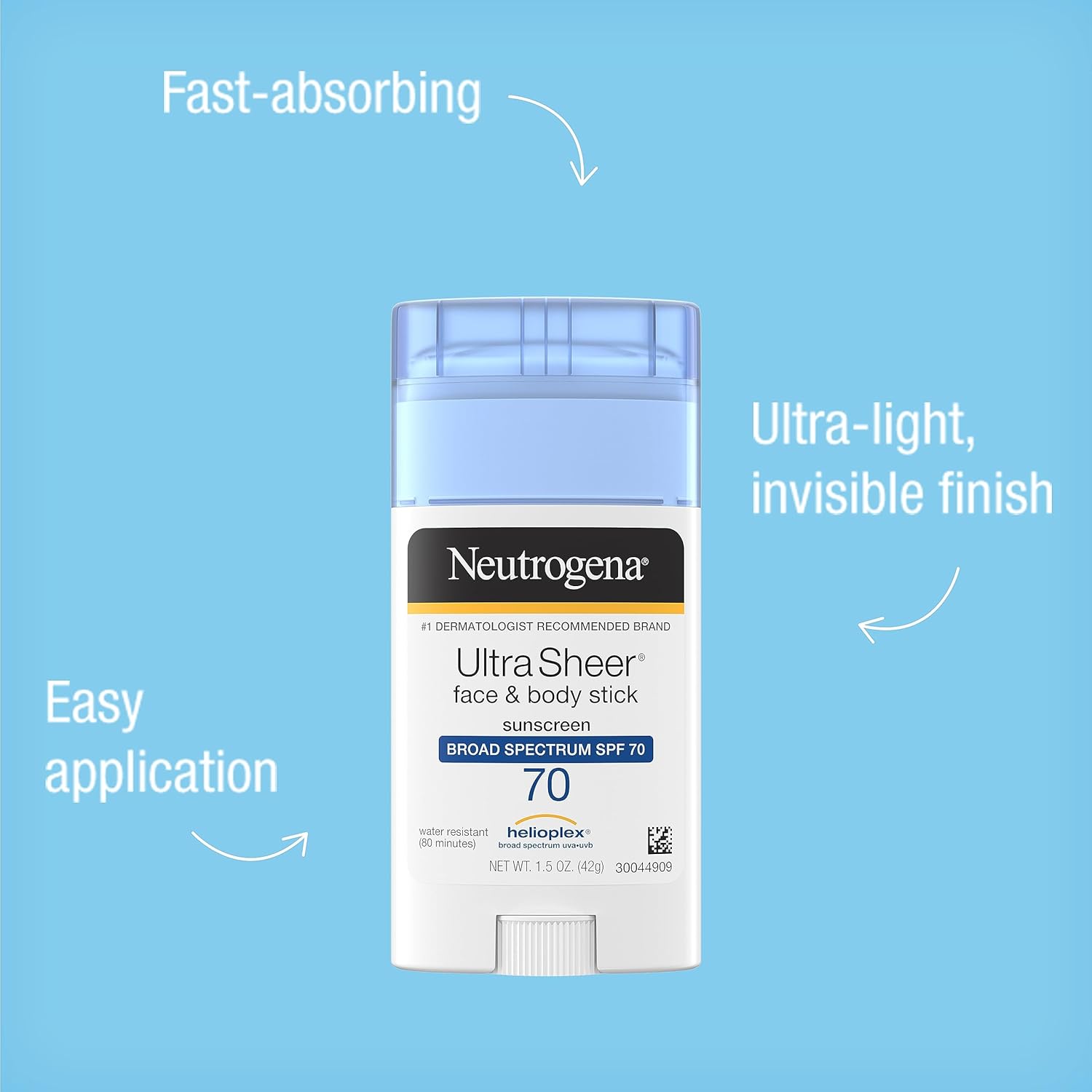 Neutrogena Ultra Sheer Dry-Touch Sunscreen Lotion, Broad Spectrum SPF 55 UVA/UVB Protection, Oxybenzone-Free, Light, Water Resistant, Non-Comedogenic & Non-Greasy, Travel Size, 3 fl. oz