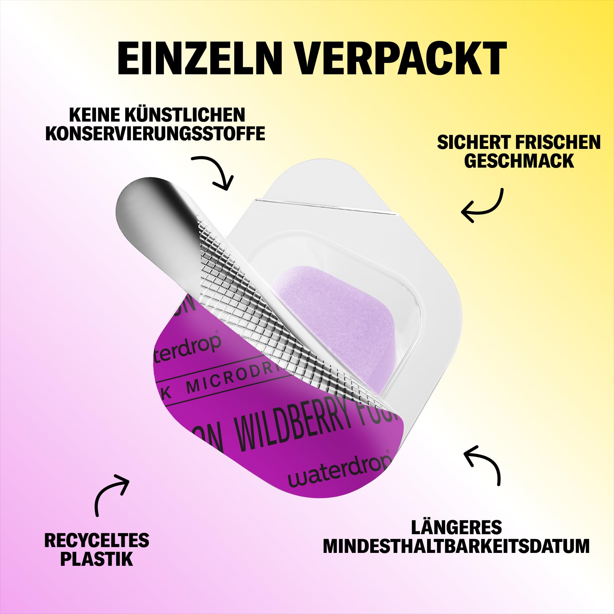 waterdrop® Beeren & Früchte Set – 48 Waterdrop Würfel in 4 verschiedenen Sorten – Zuckerfreier Durstlöscher & Alternative zu Getränkesirup und Geschmackspulver – Flavour Drops im Wasser auflösen
