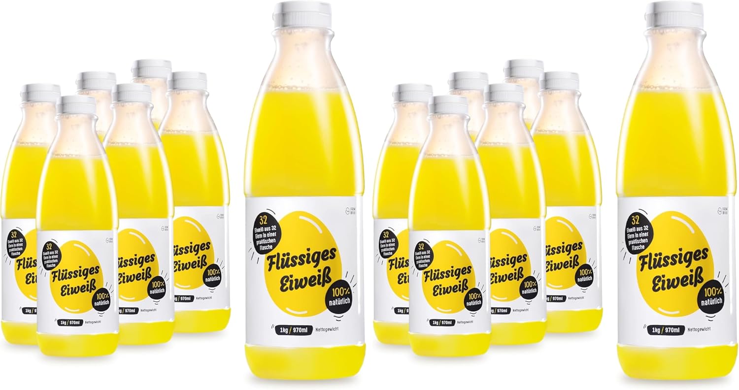 100% Flüssiges eiweiß, Eiklar-flüssig, Hochwertiges Hühnereiweiß für eine eiweißreiche Ernährung (5820ml (6x1kg))