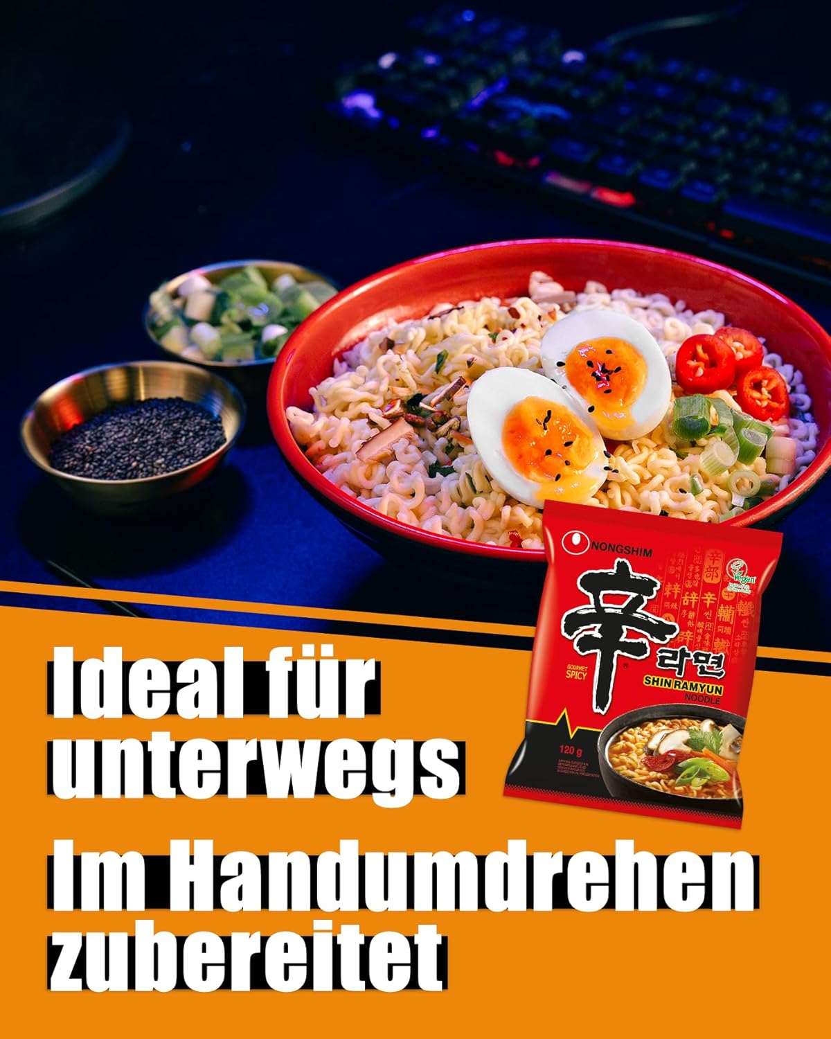 Nongshim - Instant Nudeln Shin Ramyun - Multipack (20 X 120 GR) - Produktdesign kann abweichen