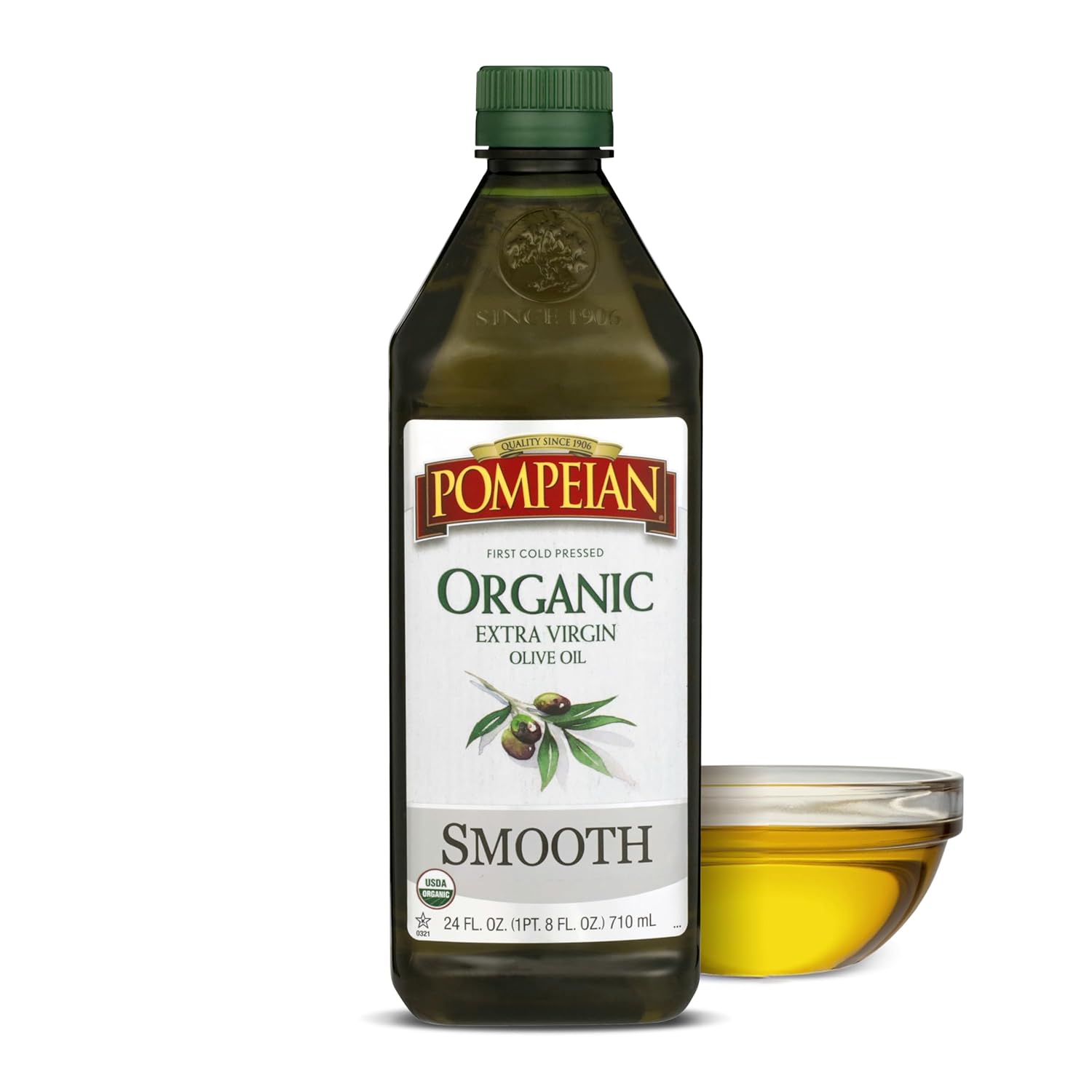 Pompeian Smooth Extra Virgin Olive Oil, Contains Polyphenols, First Cold Pressed, 68 Fl Oz