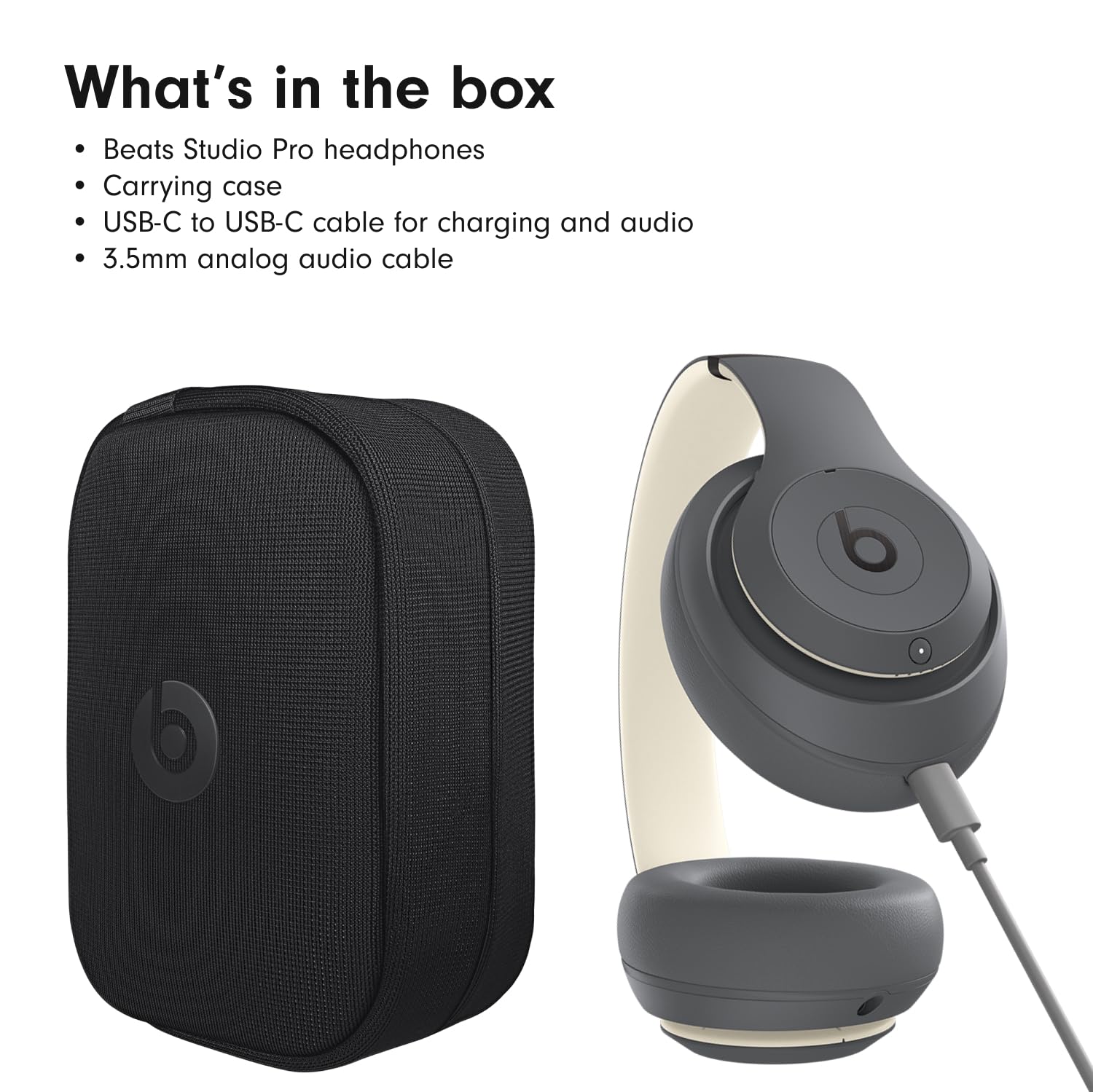 Beats Studio Pro Premium Wireless Over-Ear Headphones- Up to 40-Hour Battery Life, Active Noise Cancelling, Great for Travel & Commuting, USB-C Lossless Audio, Apple & Android Compatible -Black