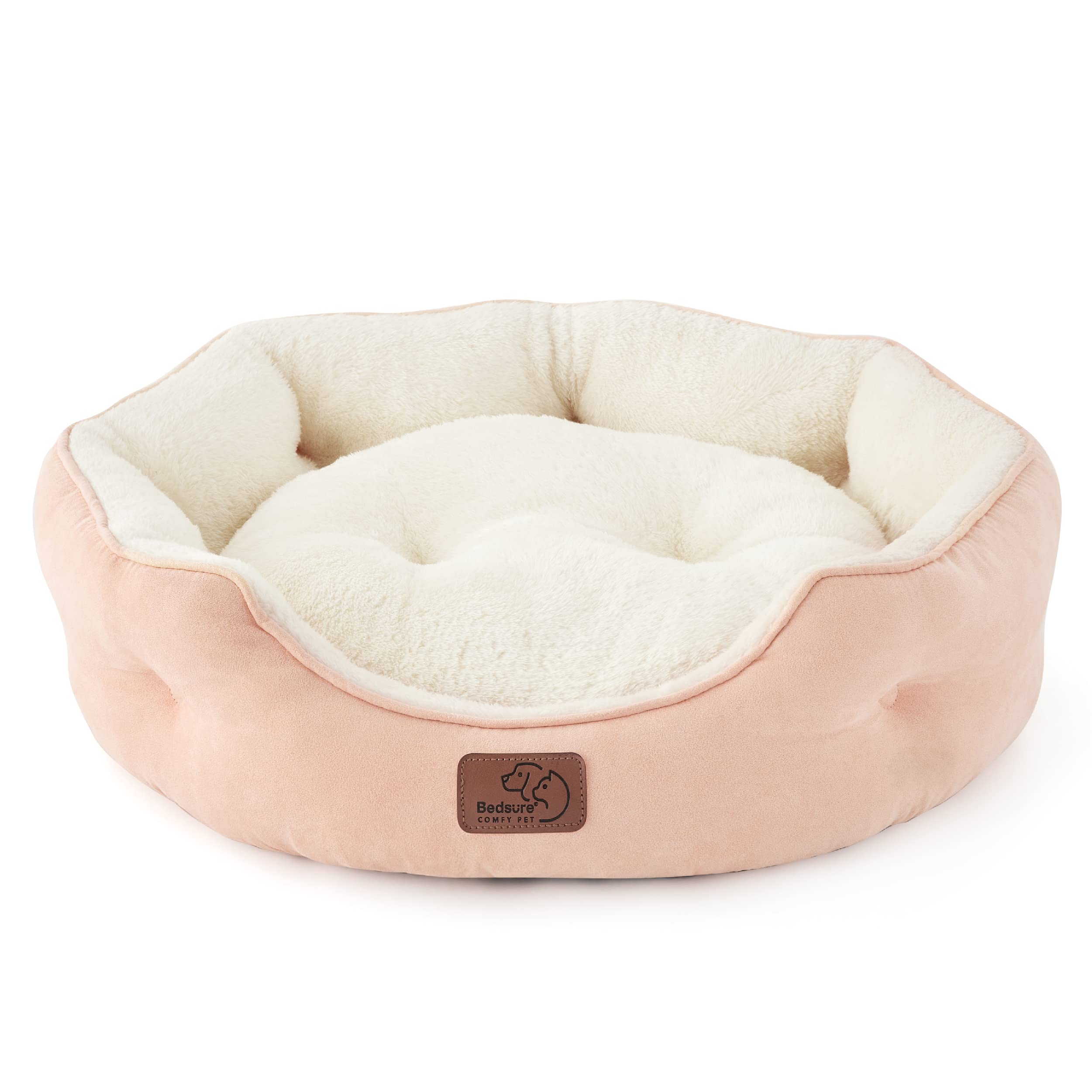 BEDSURE Katzenbett waschbar Katzen Bettchen - 51x48x15cm Katzenkorb mit Zweiseitig Innenkissen Katzenschlafplatz für Katzen oder kleine Hunde,Grau