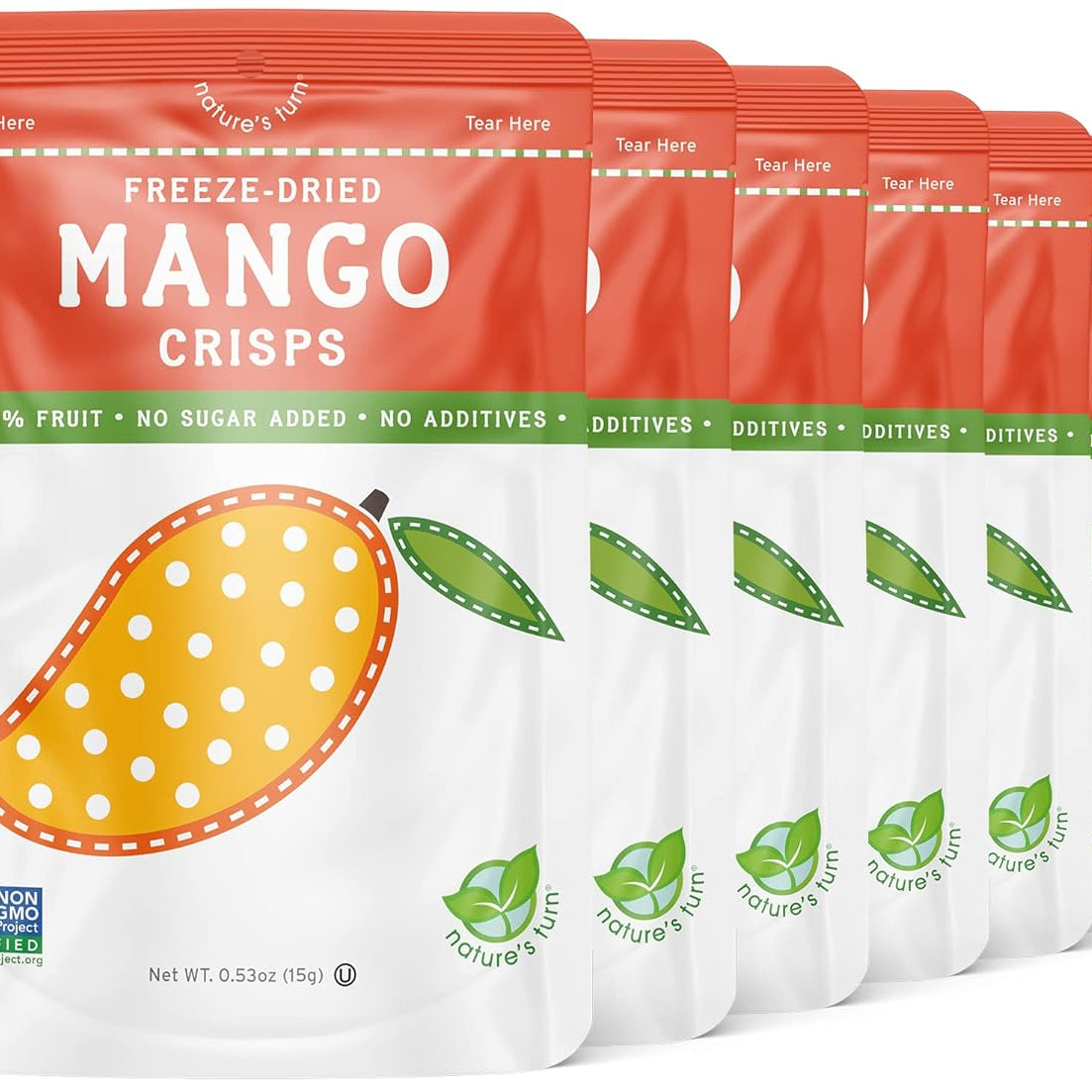 Nature’s Turn Freeze-Dried Strawberry Crisps – Healthy, Gluten-Free, Crispy & Delicious, Plant-Based Snack, Ideal for Cereal, Smoothies, School Lunches, & On-the-Go, Bags of 12 (0.53 oz Each)