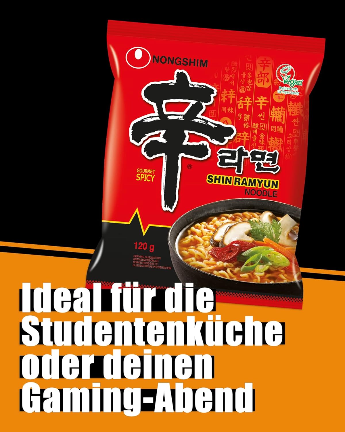 Nongshim - Instant Nudeln Shin Ramyun - Multipack (20 X 120 GR) - Produktdesign kann abweichen