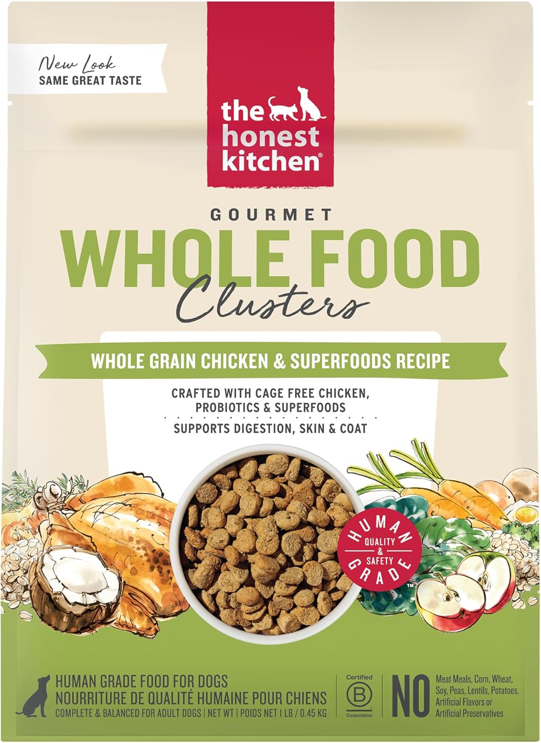 The Honest Kitchen Whole Food Clusters Whole Grain Chicken & Oat Dry Dog Food, 5 lb Bag