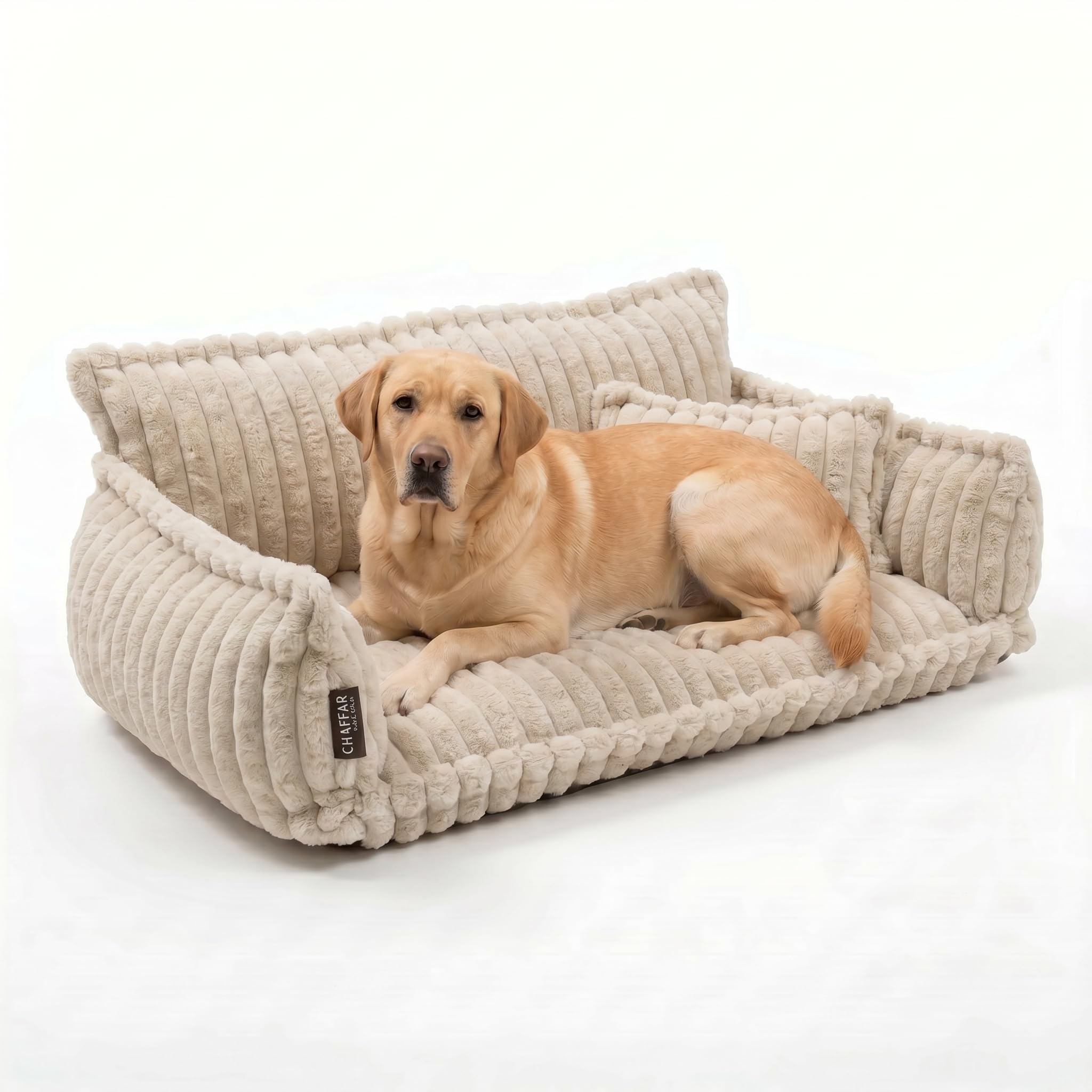 Katzensofa Chaffar | Katzenbett Hundebett Hundesofa | Orthopädische Matratze | Moderner Stil | Cord-Design Größen (Lichtgrau, M (80cm))