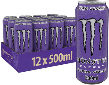 Monster Energy Ultra Fiesta - koffeinhaltiger Energy Drink mit leichtem Mango-Geschmack - ohne Zucker und ohne Kalorien - in praktischen Einweg Dosen (12 x 500 ml)