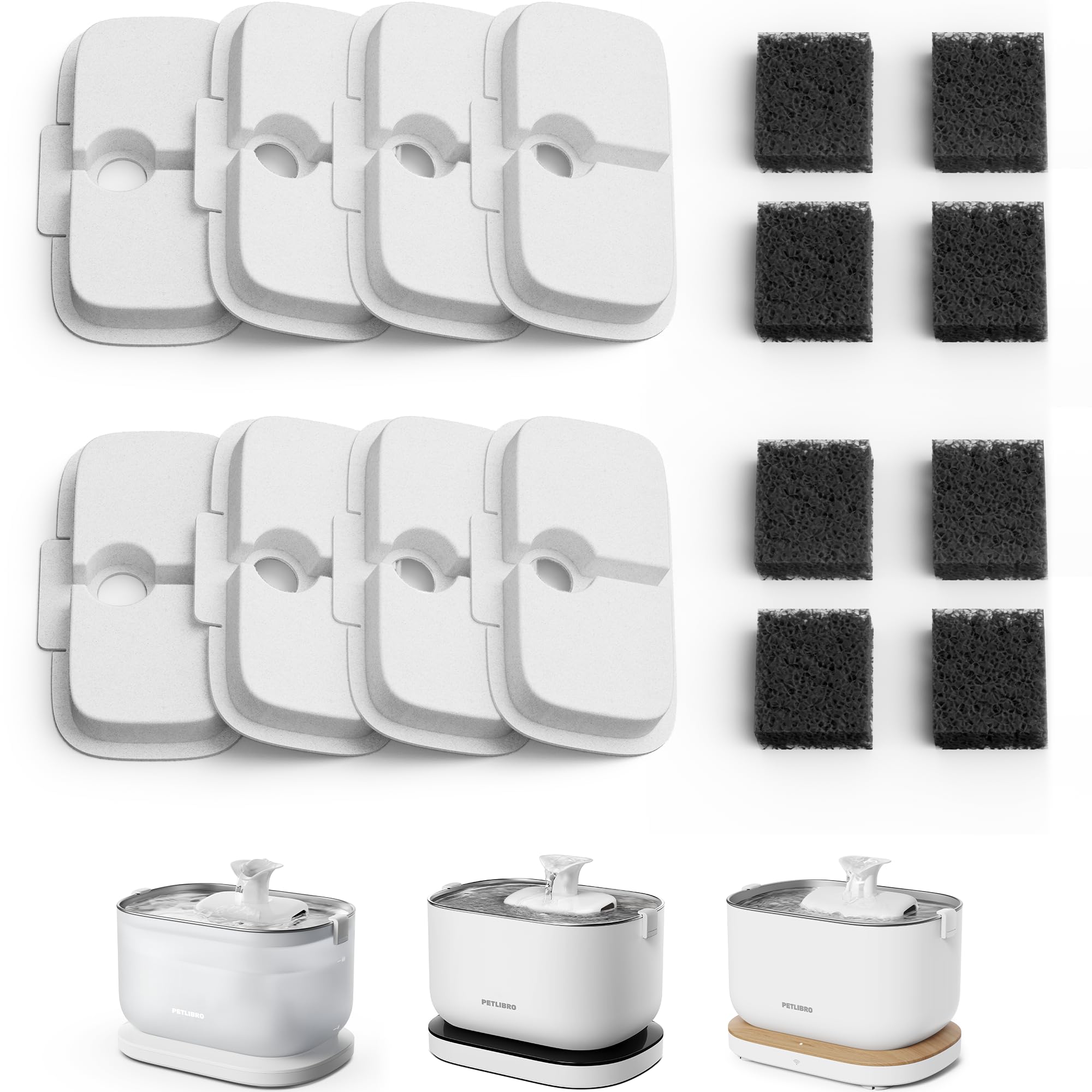PETLIBRO Filter Katzenbrunnen 8er Pack für Dockstream Trinkbrunnen für Katze PLWF005, PLWF115, PLWF105, PLWF305, 4-Monats-Set Ersatzfilter für Katzentrinkbrunnen