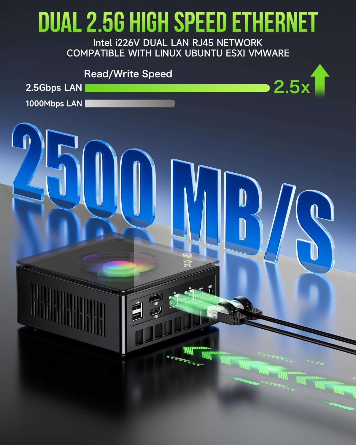 GMKtec Gaming Mini PC Ryzen 7640HS (Beats 6800H/6800U) 16GB DDR5 512GB NVMe SSD Dual NIC LAN 2.5GbE /WiFi 6E BT5.2 /USB4 Desktop Computers Office Home M6 Ultra