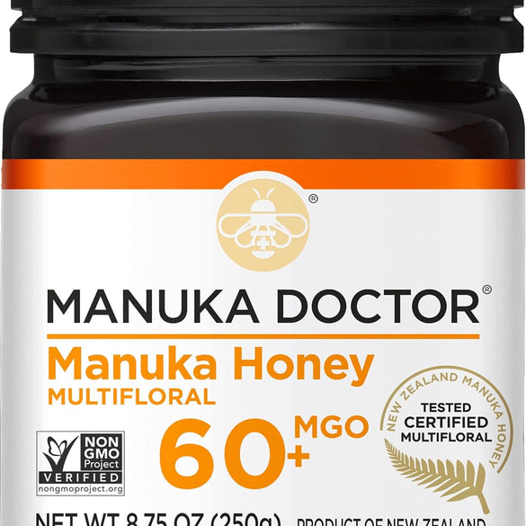Manuka Doctor - MGO 525+ Manuka Honey Monofloral, 100% Pure New Zealand Honey. Certified. Guaranteed. Raw. Non-GMO (8.75 oz)