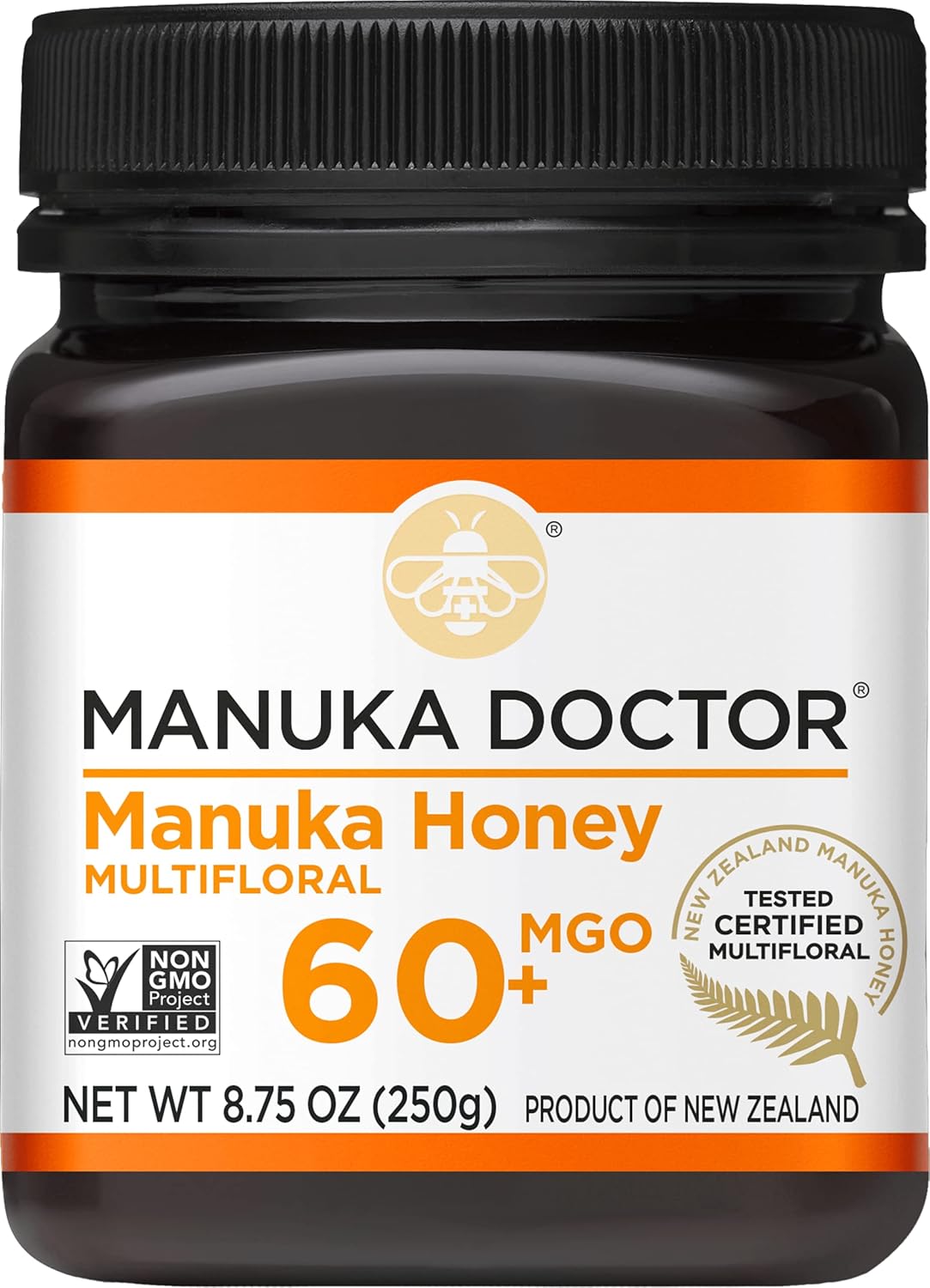 Manuka Doctor - MGO 525+ Manuka Honey Monofloral, 100% Pure New Zealand Honey. Certified. Guaranteed. Raw. Non-GMO (8.75 oz)