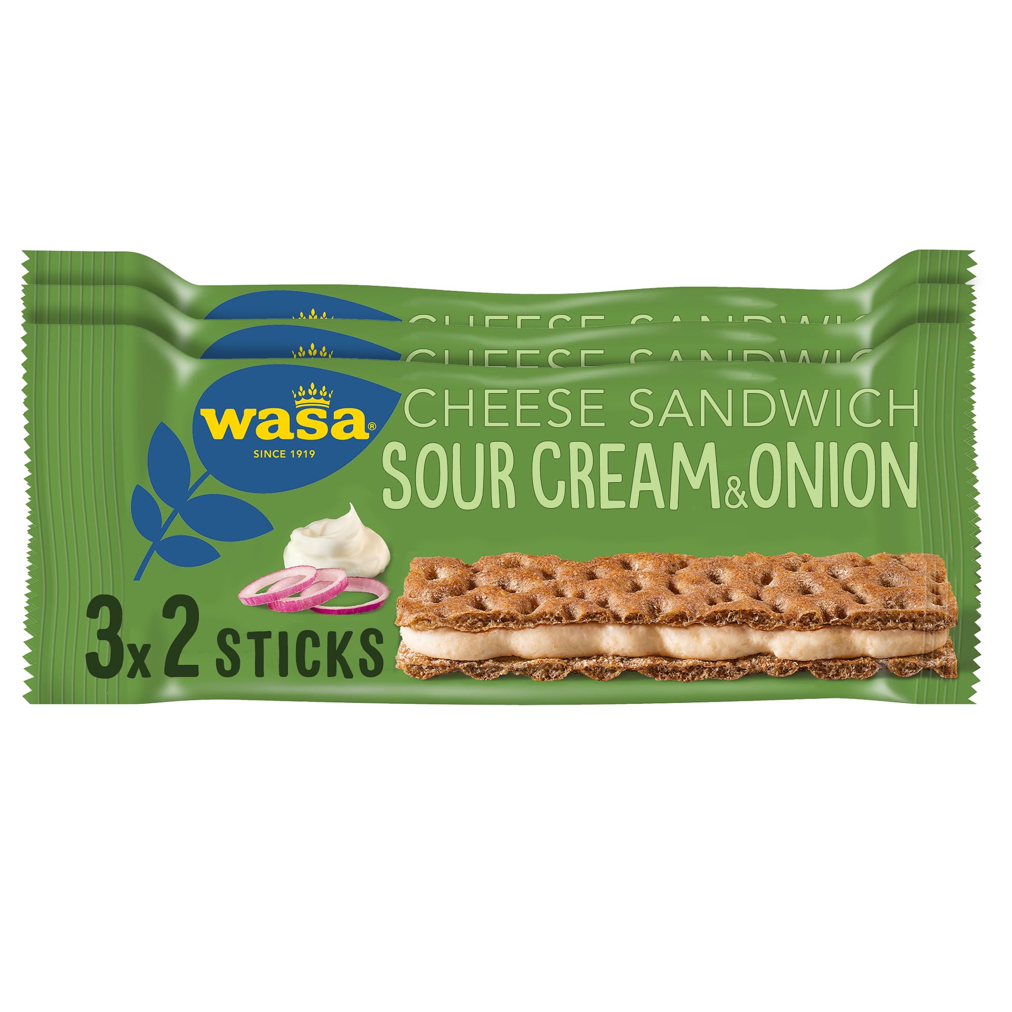 Wasa Knäckebrot Sandwich Tomato & Basil 40g I Knäckebrot-Snack aus Weizenmehl mit einer Füllung aus Käse, Getrockneten Tomaten & Basilikum, je 2 Sticks, Perfekt für unterwegs