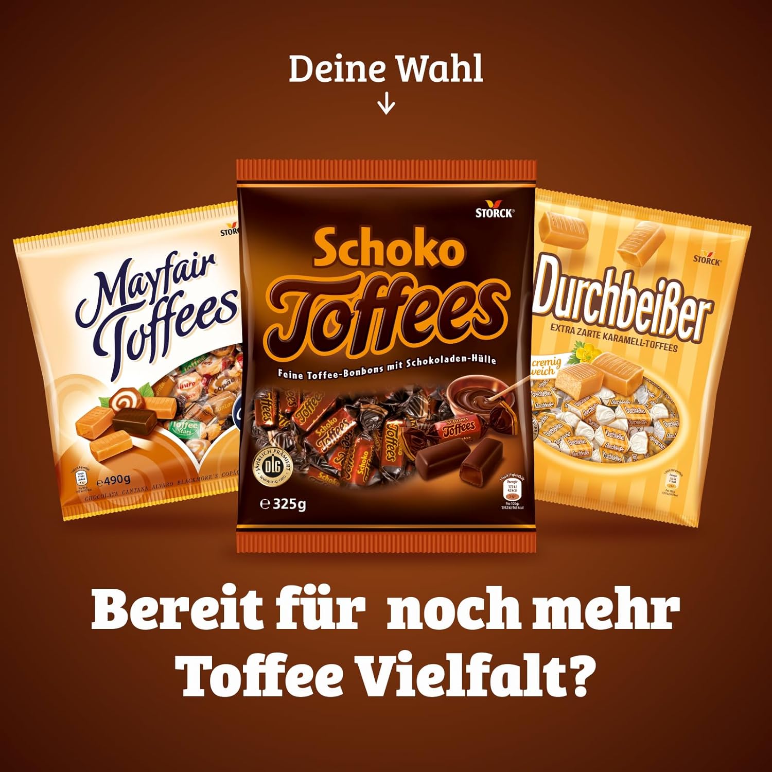 Schoko Toffees – 1 x 325 g – softe Toffee Kaubonbons mit feinherbem Schokoladenüberzug (30%) – Einzeln verpackte Süßigkeiten