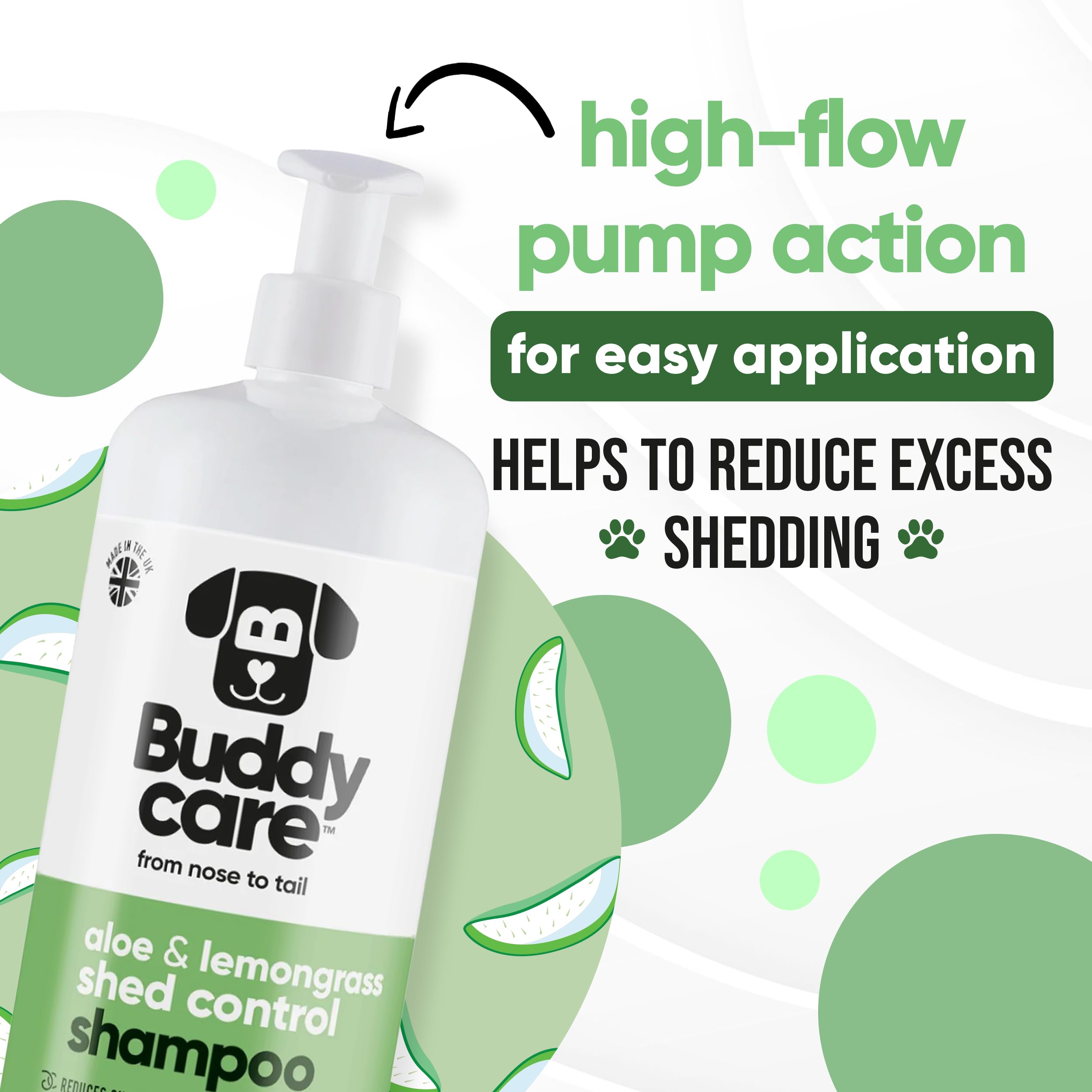 2in1 Hundeshampoo und Conditioner von Buddycare (500ml) - Praktisches Hundeshampoo langhaar und welpen Shampoo Mit Aloe Vera und Pro-Vitamin B5 Rückfettendes Shampoo Für Alle Hunderassen