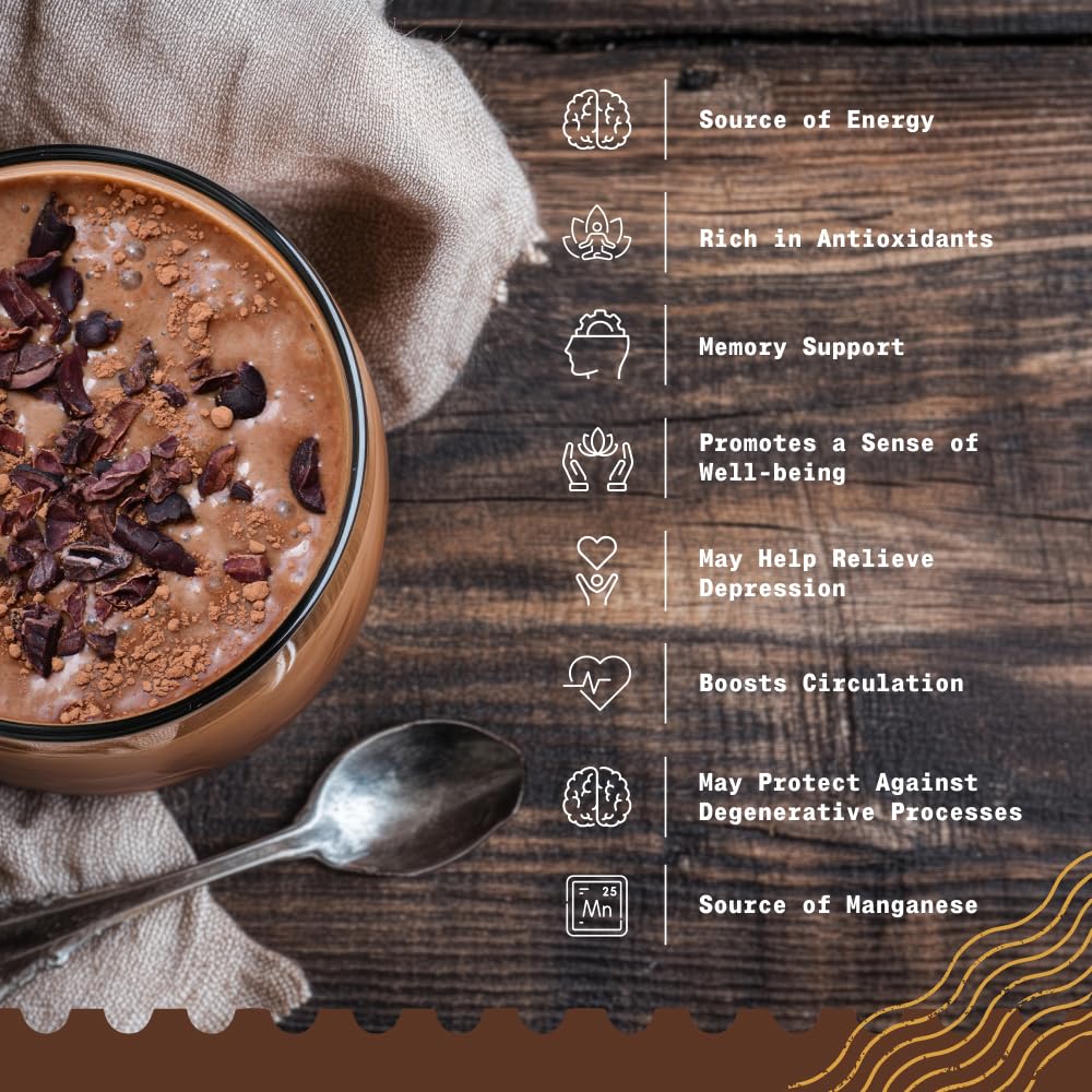 NaturaleBio Kakao Pulver Bio 1kg. Organic Cacao Pulver, Roh & Ungesüßt, Ideal für Getränke, Smoothies & Backen, Reich an Magnesium & Phosphor, Geprüft auf Schwermetalle