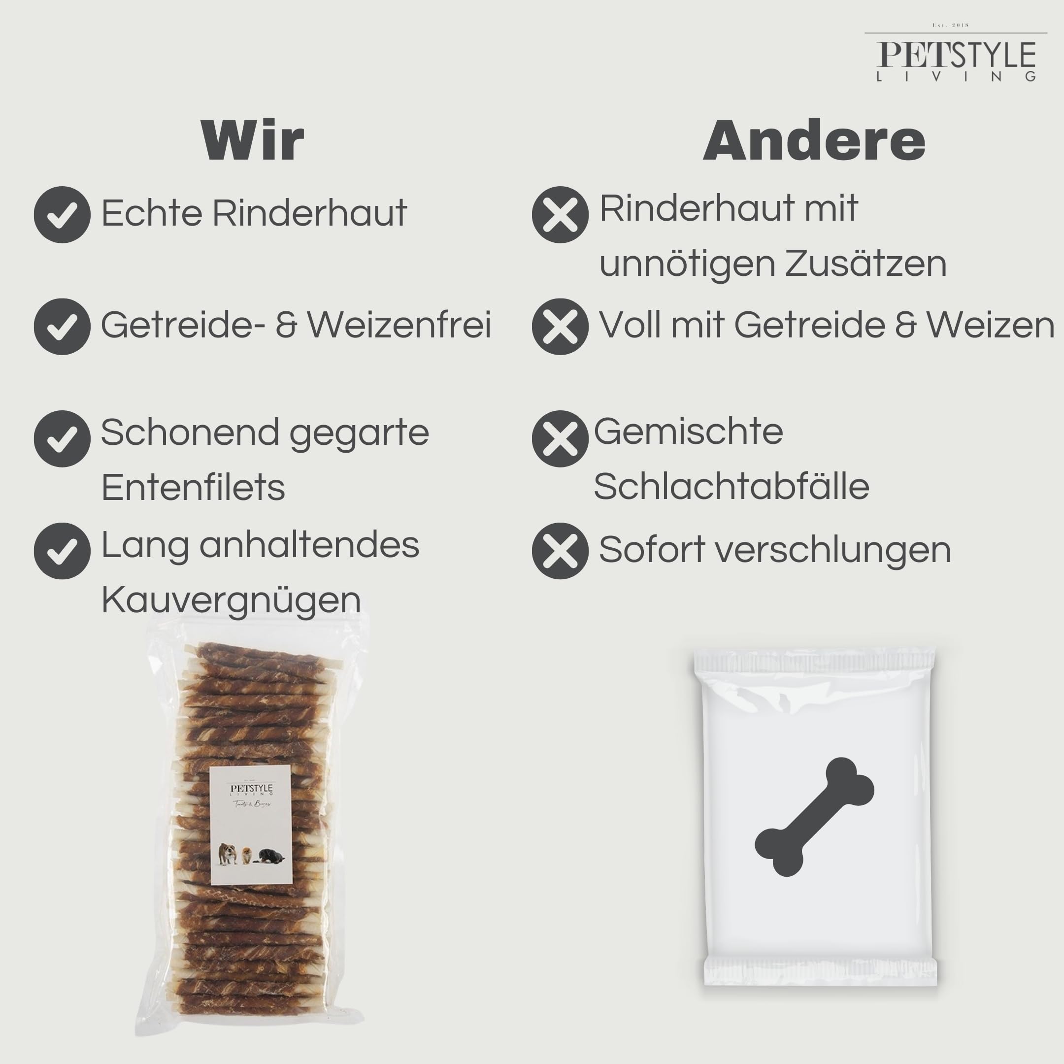 Kaustange mit Huhn - Hundesnack - 12,5cm - 100 Stück