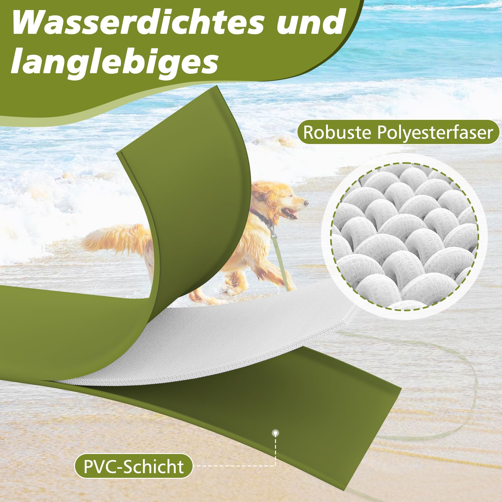 X XBEN Wasserdicht Schleppleine für Hunde,3M 5M 10M 15M 20M 30M Gummierte Schleppleine mit Abschließbarer Karabine,Wasserfest Hundeleine Laufleine für Große bis Kleine Hunde,Robuste Trainingsleine