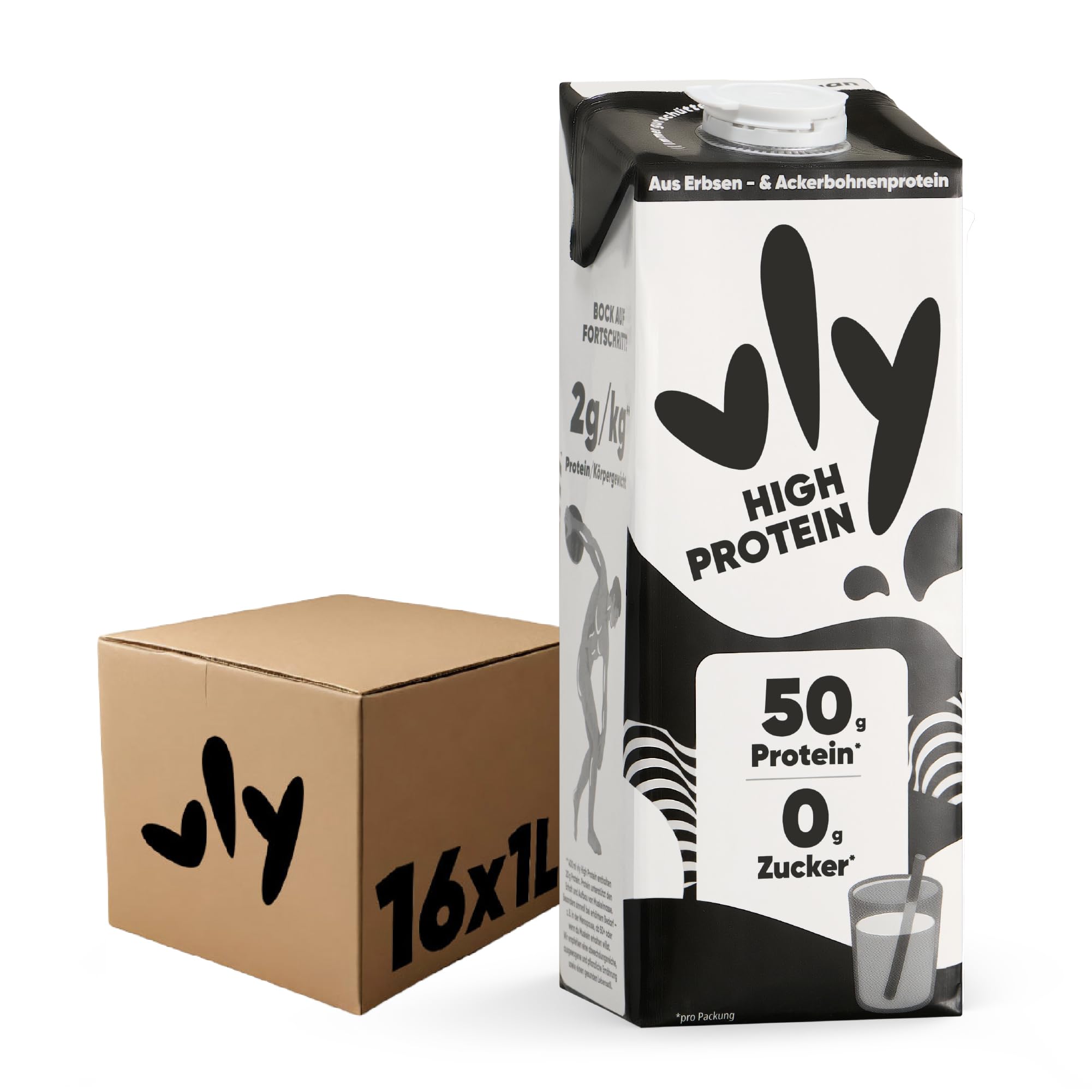 vly BARISTA - Die vegane Milchalternative aus Erbsenprotein | Cremiger Schaum | Reich an Ballaststoffen, Calcium, Vitaminen & Protein | Laktosefrei, Glutenfrei, Zuckerarm, Pflanzlich - 16x1L