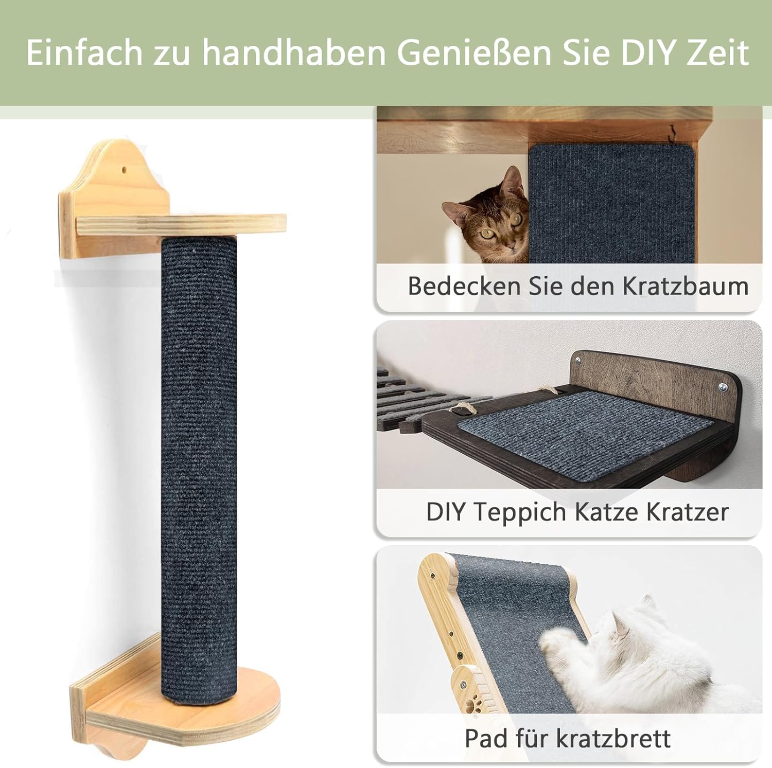 Selbstklebende Kratzschutzmatte für Sofa & Wand, 40x200 cm kratzschutz Sofa Katze - Trimmbarer Schutz gegen Katzenkratzer Couch Schutz von DIY Krallen Katzenteppich