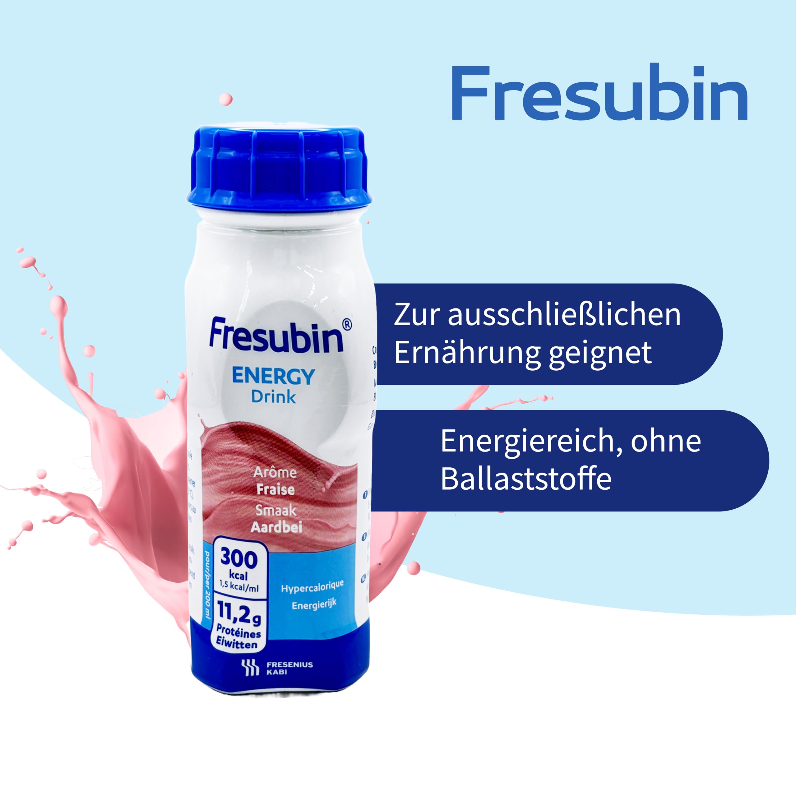 Fresubin Energy Drink - Mischkarton Hochkalorische Trinknahrung von Fresenius Kabi in 6 Geschmacksrichtungen, 300 kcal pro Flasche (200 ml (24er Pack), Mischkarton)