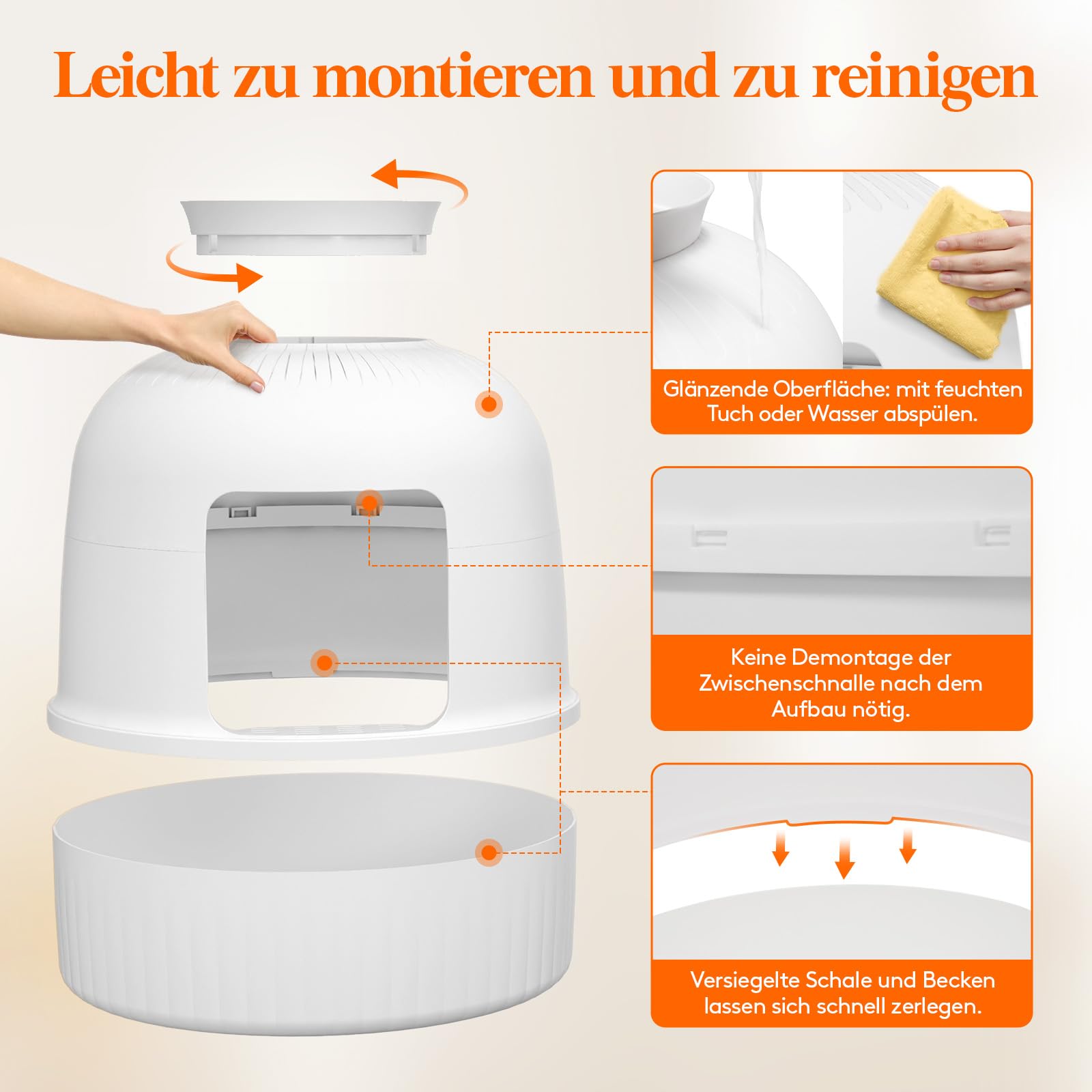 Lifewit Katzenklo Blumentopf mit Pflanze & Schaufel, Katzenklo Versteckt, Katzentoilette XXL mit Geruchskontrolle & Kohlefilter, Wohnzimmer, Schlafzimmer, Ecke, Weiß