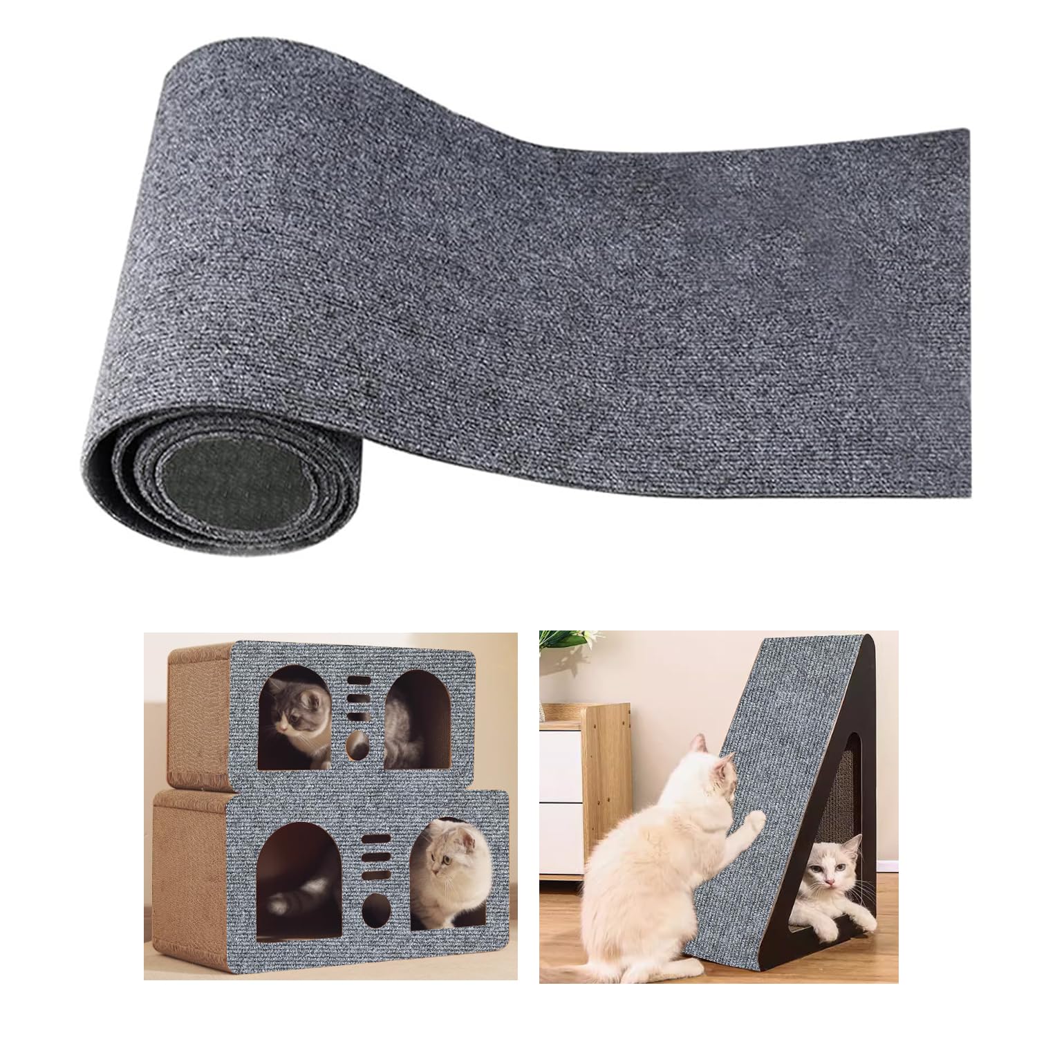 200cmx40cm Selbstklebend Kratzmatte, DIY Kratzbrett, Kratzschutz Sofa, Katzenkratzmatte, AntiKratz Tape für Katzenständer, Holzgriff, Katzenturm