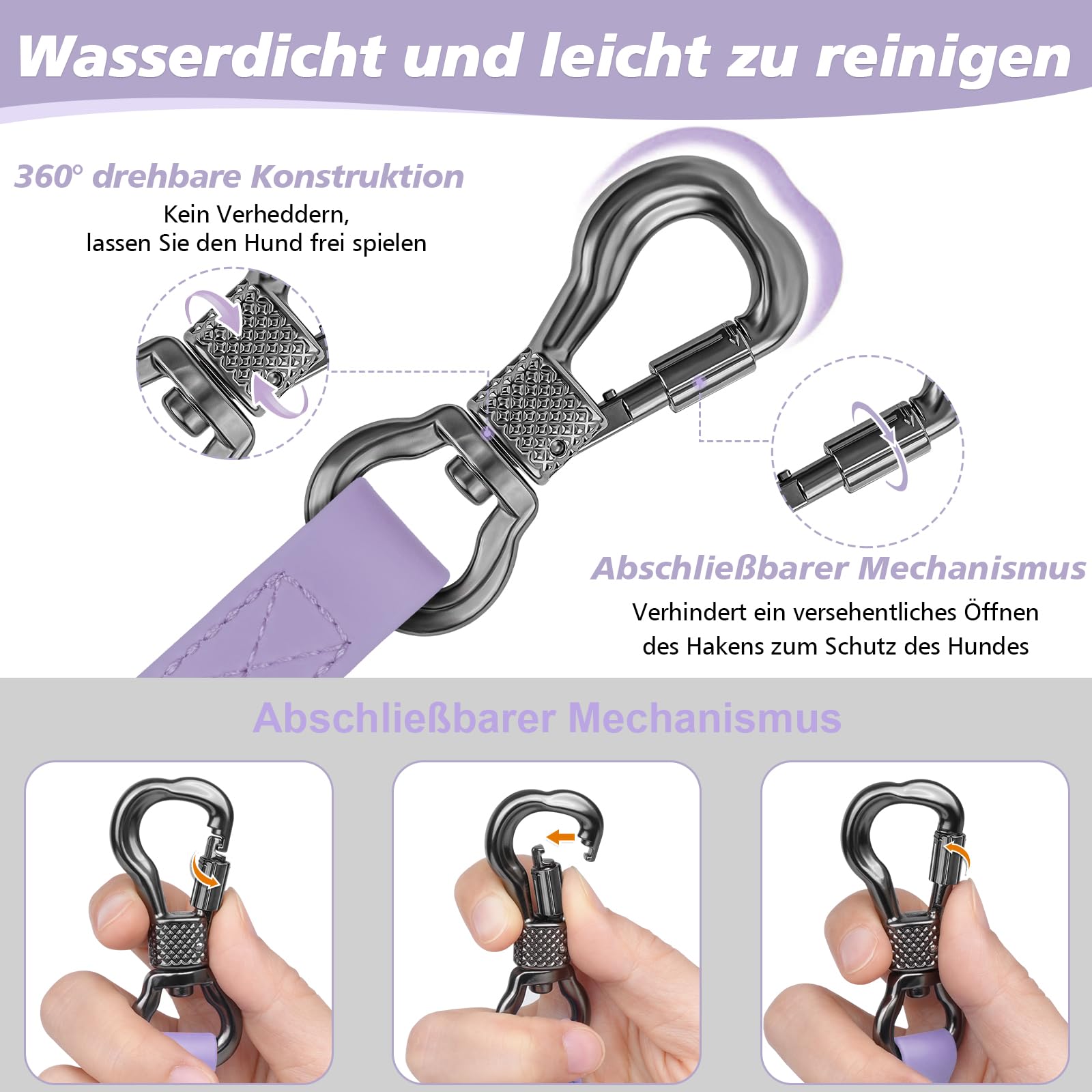 X XBEN Wasserdicht Schleppleine für Hunde,3M 5M 10M 15M 20M 30M Gummierte Schleppleine mit Abschließbarer Karabine,Wasserfest Hundeleine Laufleine für Große bis Kleine Hunde,Robuste Trainingsleine