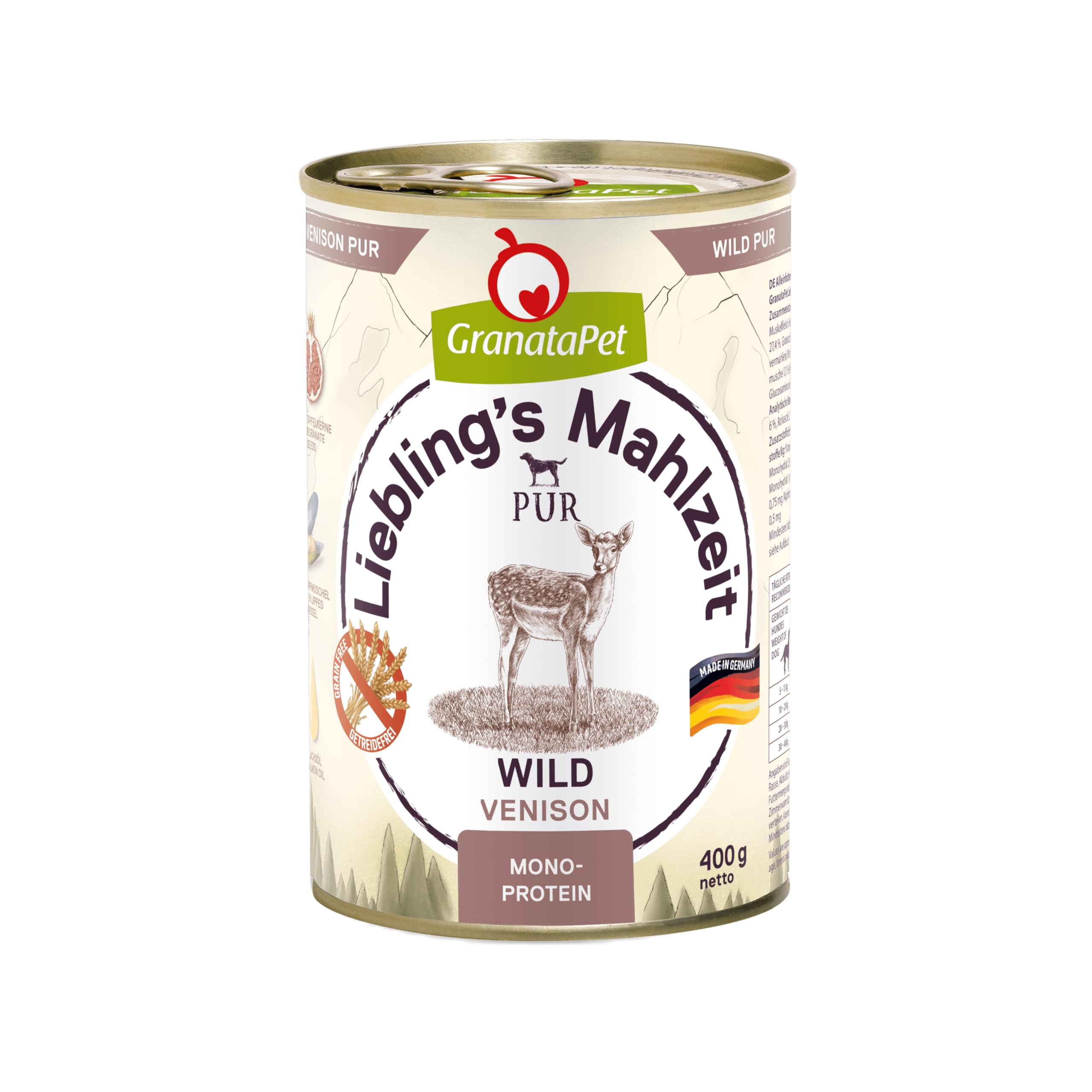 GranataPet Liebling's Mahlzeit Multipack 2, Nassfutter für Hunde im Probierpaket, Alleinfuttermittel ohne Getreide, Hundefutter mit hohem Fleischanteil & hochwertigen Ölen, 6 x 800 g