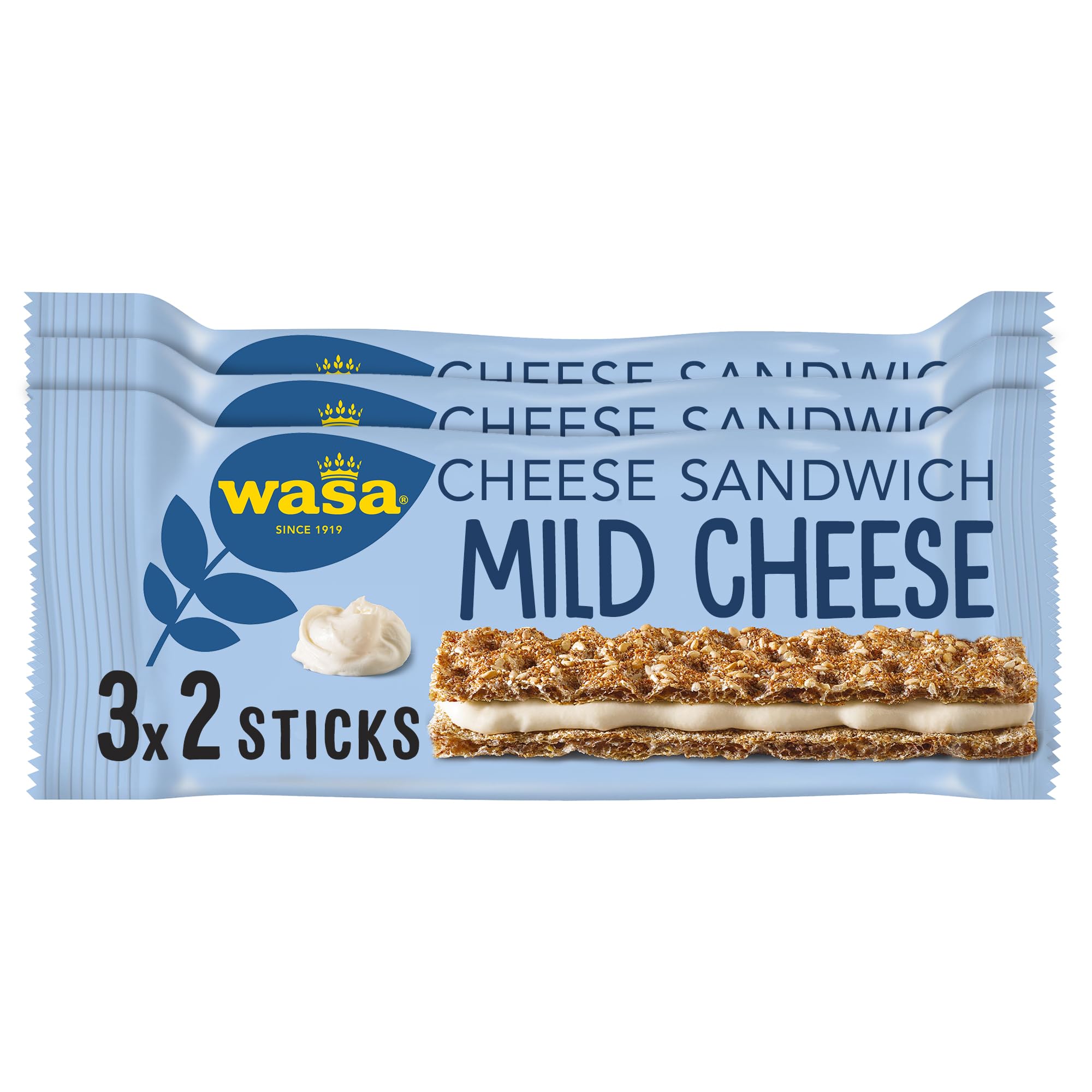 Wasa Knäckebrot Sandwich Tomato & Basil 40g I Knäckebrot-Snack aus Weizenmehl mit einer Füllung aus Käse, Getrockneten Tomaten & Basilikum, je 2 Sticks, Perfekt für unterwegs