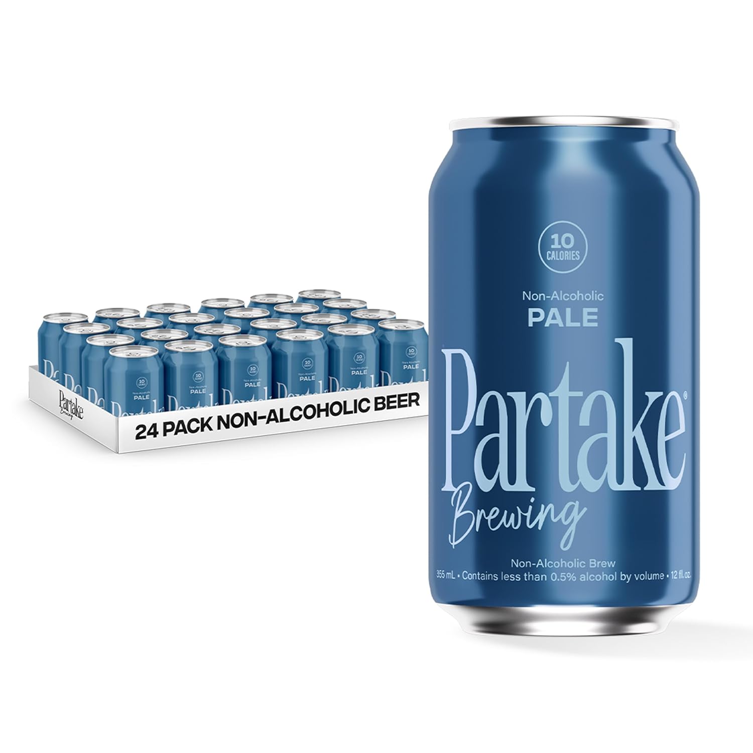 Partake Brewing Craft Non-Alcoholic Beer, IPA 12 Pack x 12 Fl Oz Cans - Low Calorie & Carb, No Sugar, All-Natural Ingredients - Award-Winning Taste, Non-Alcoholic Beer Without the Empty Calories