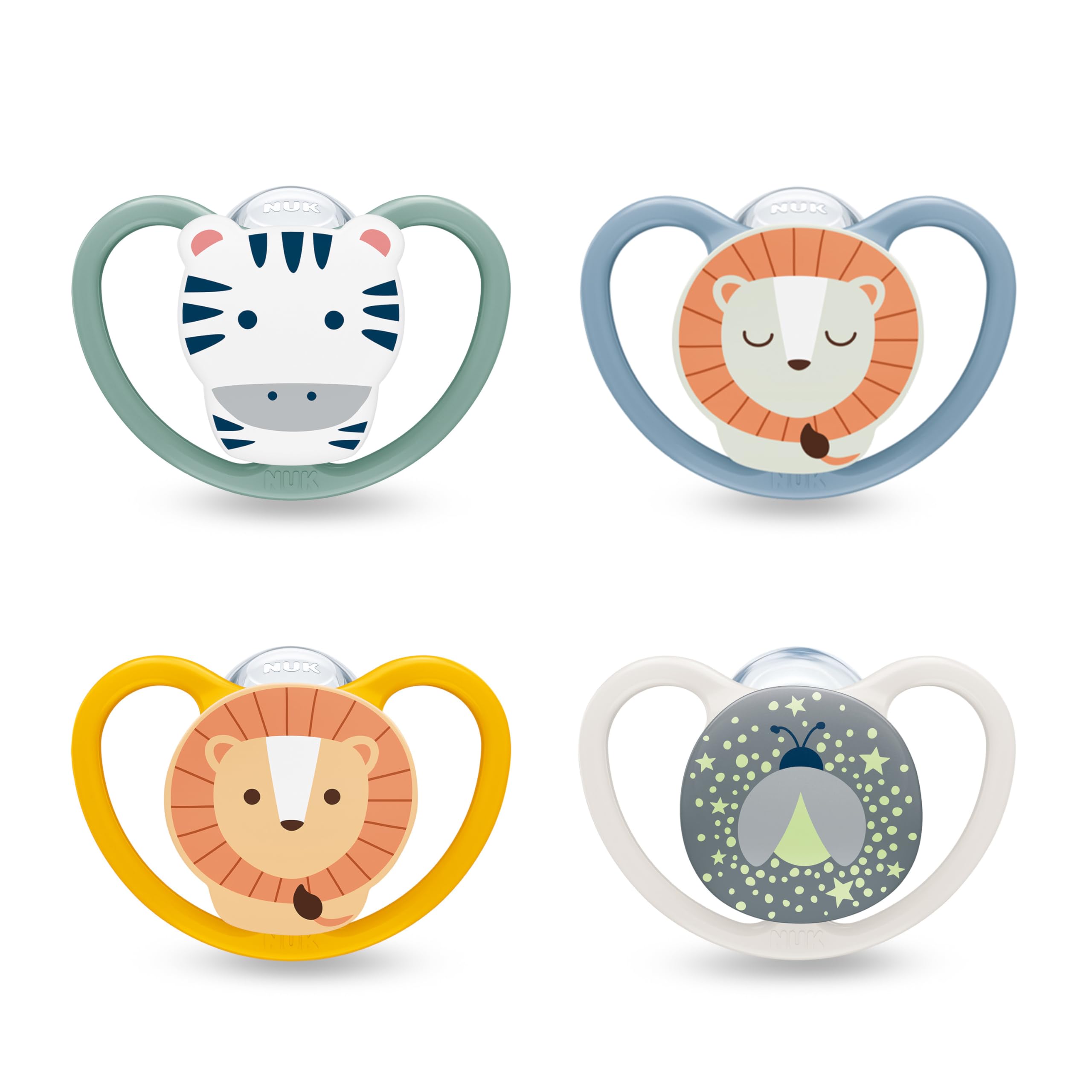 NUK Perfect Match Air Day & Night Baby-Schnuller | 0-6 Monate | Leuchtende Schnuller, die Luftzirkulation fördern & Speichelrash verhindern | 95% Baby-Akzeptanz** | Sortiert | 4 Stück