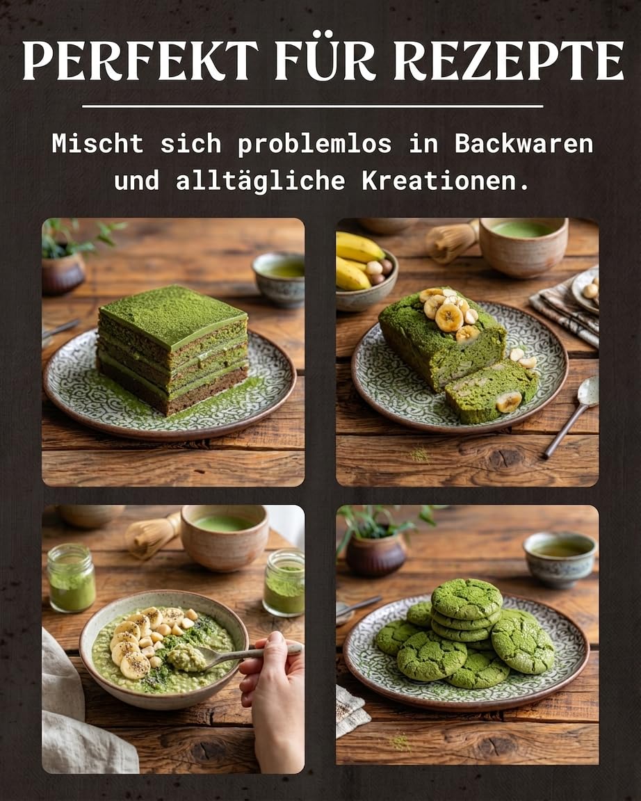 NaturaleBio Matcha Tee Pulver Bio - Premium-Qualität - 100g. Original Green Tea aus Japan. Japanischer ideal zum Trinken. Grüntee für Latte, Smoothies Getränk. Hergestellt in Uji, Kyoto.