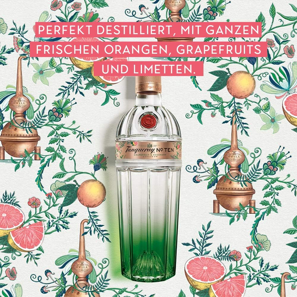 Tanqueray London Dry Gin | aromatischer Gin | 4-fach destilliert auf englischem Boden | 43,1% vol | 1000ml Einzelflasche