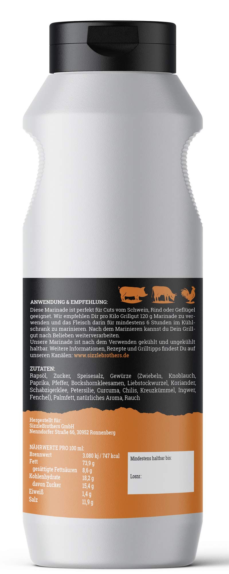 Grillmarinade der SizzleBrothers | 500ml #PremiumTrüffel | Flüssige Marinade für saftigeres & zarteres Fleisch im Vergleich zum BBQ Rub | Für Grillfleisch wie Steaks, Hähnchen, Pulled Pork & co.
