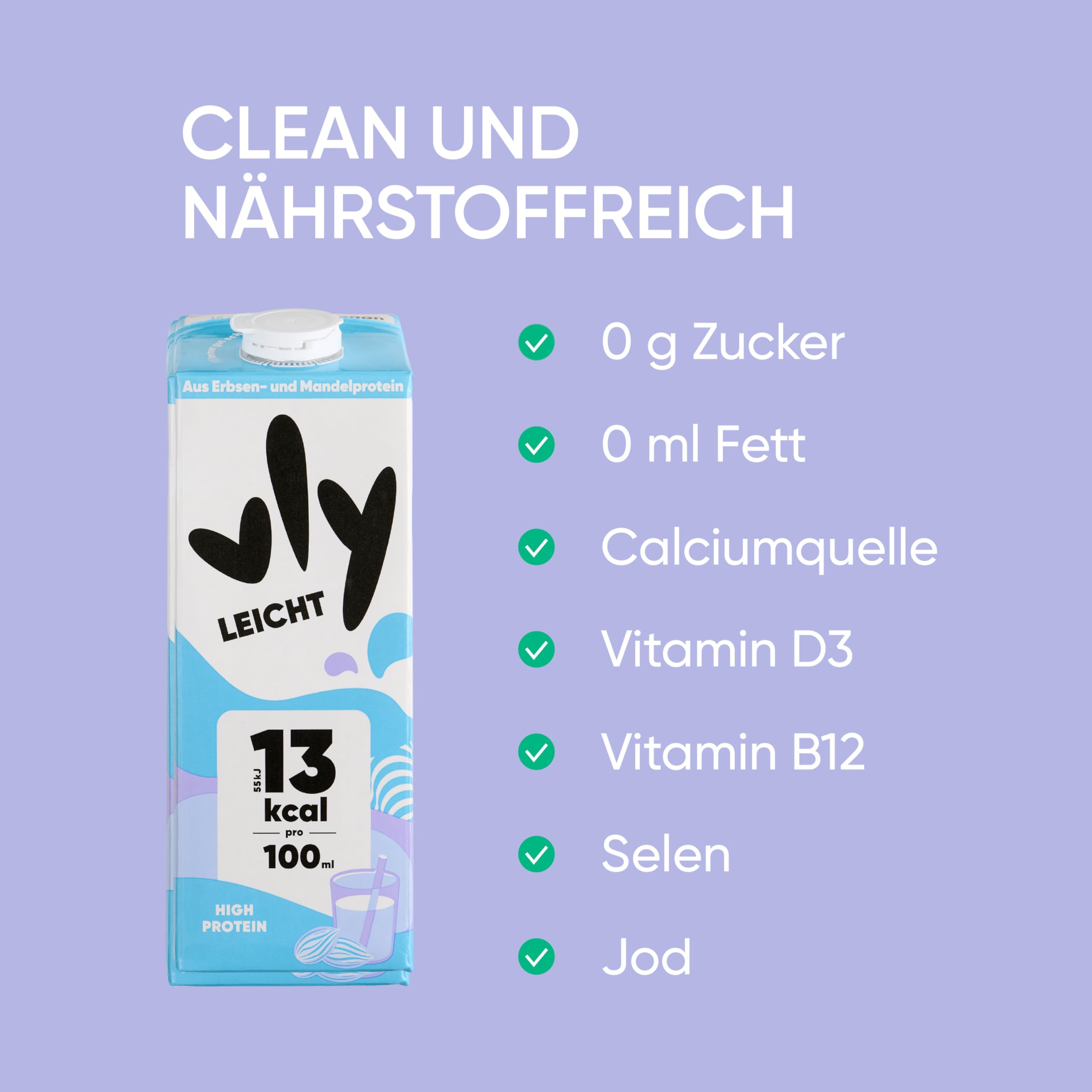 vly BARISTA - Die vegane Milchalternative aus Erbsenprotein | Cremiger Schaum | Reich an Ballaststoffen, Calcium, Vitaminen & Protein | Laktosefrei, Glutenfrei, Zuckerarm, Pflanzlich - 16x1L