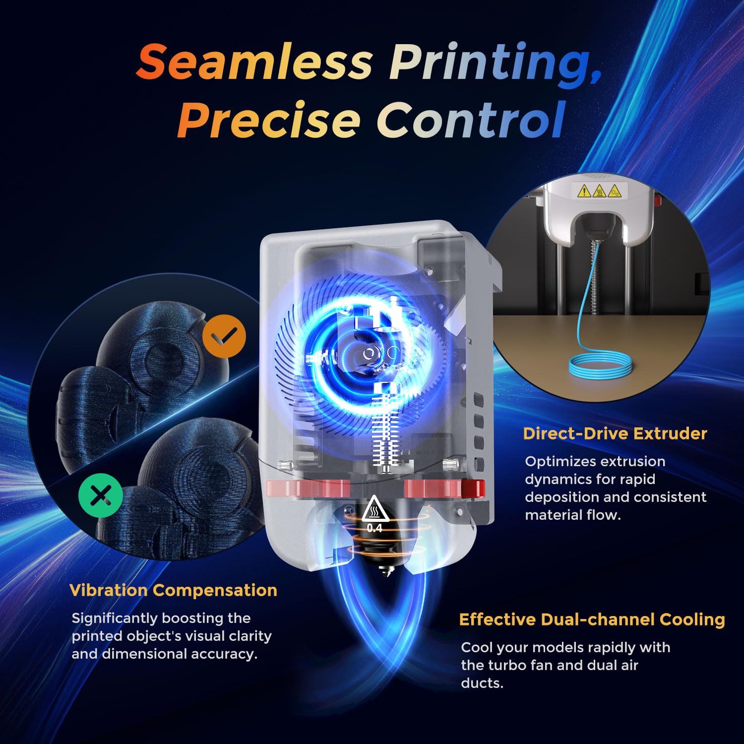 FLASHFORGE 3D Printer AD5M Pro with 250g PLA, 600mm/s High Speed CoreXY High Precision Printing, 280℃ Quick-Swap 0.4 & 0.6mm Hotend, 50dB Silence and Built-in Camera, Build Volume 220 * 220 * 220mm