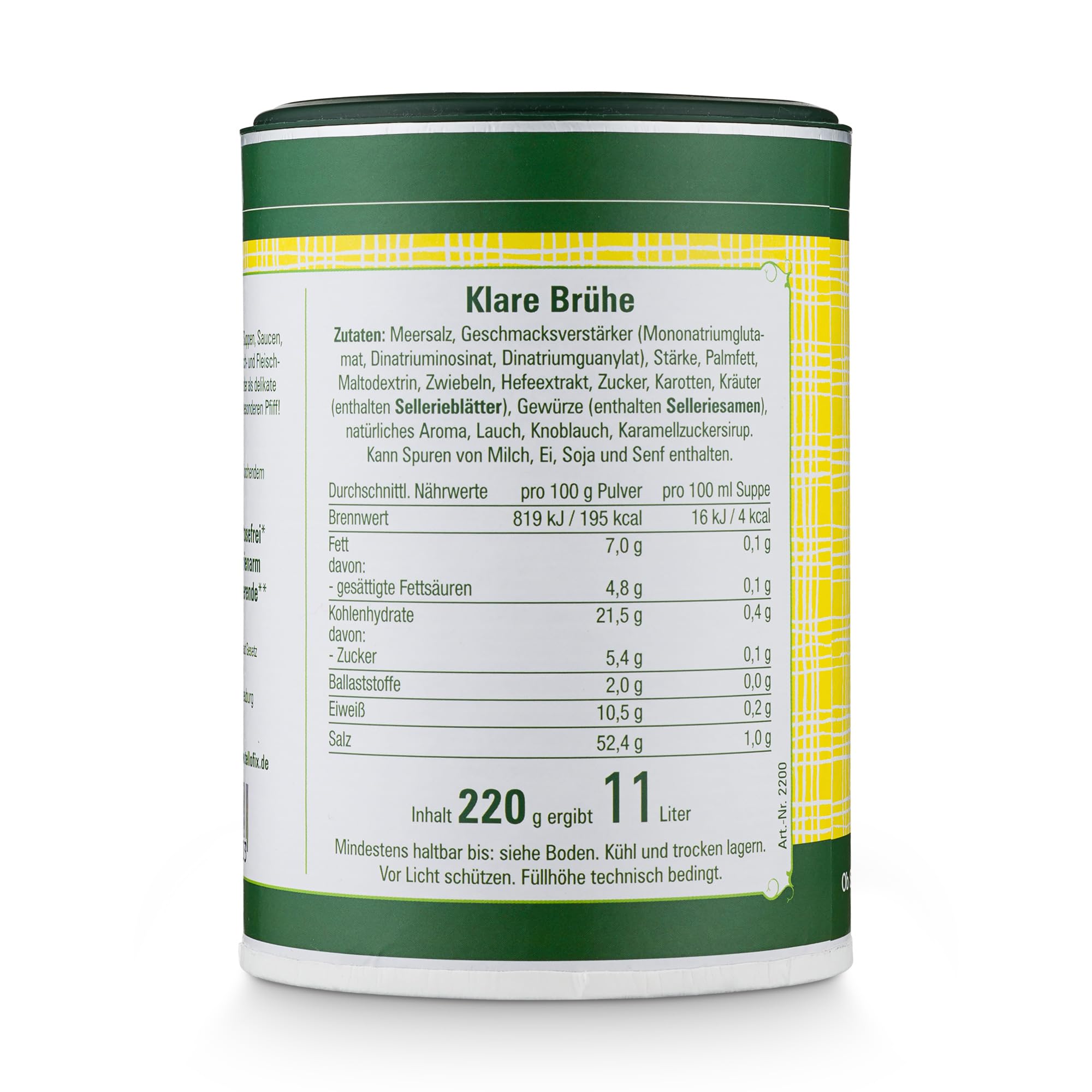 tellofix Classic Klare Brühe 900g, vielseitige Gemüse Brühe, als Universal-Würzmittel zum Verfeinern von Suppen - kalorienarm, glutenfrei, lactosefrei & vegan, keine Farb- oder Konservierungssstoffe