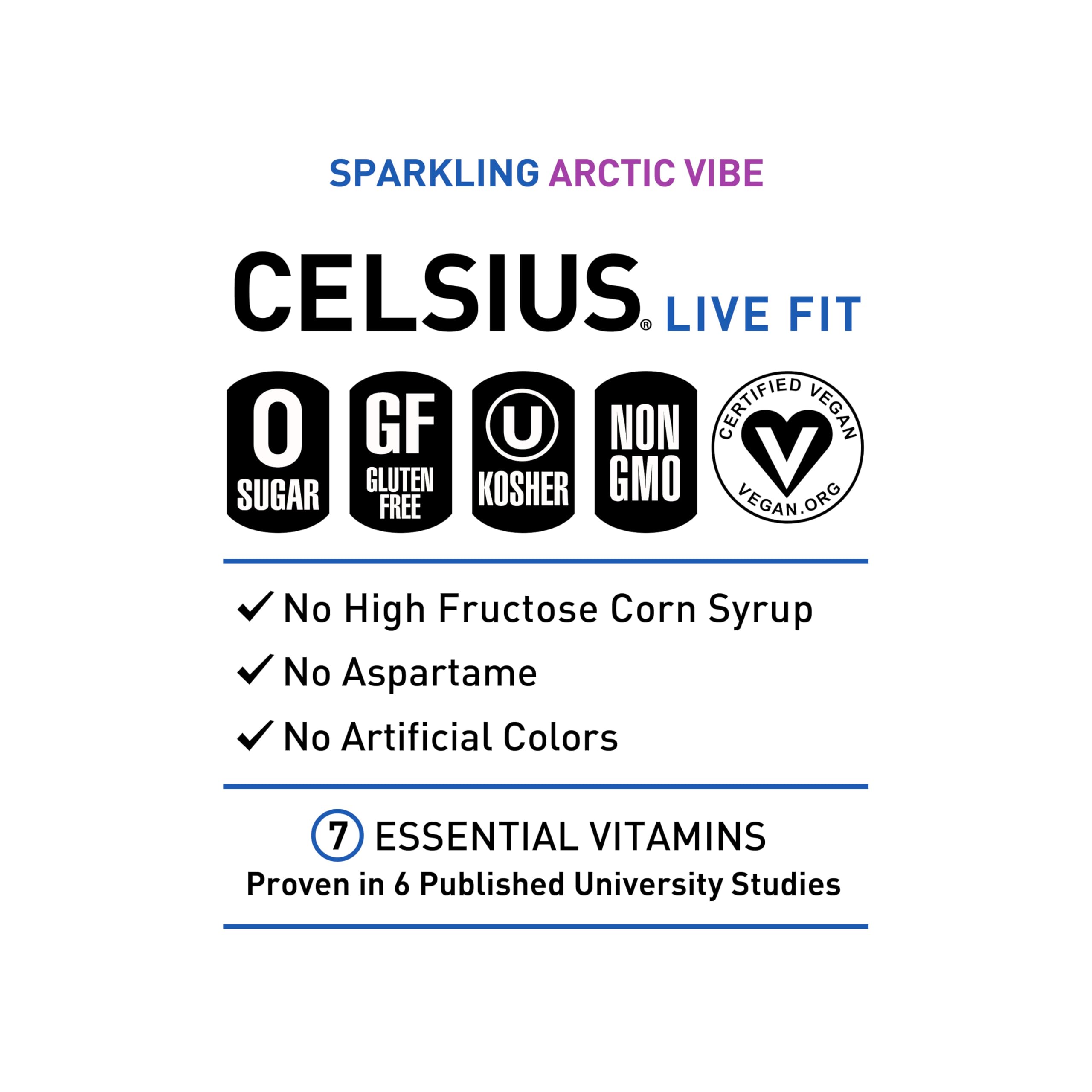 CELSIUS ASTRO VIBE Sparkling Blue Razz, Sugar Free Energy Drink, 12 Fl Oz (Pack of 12)