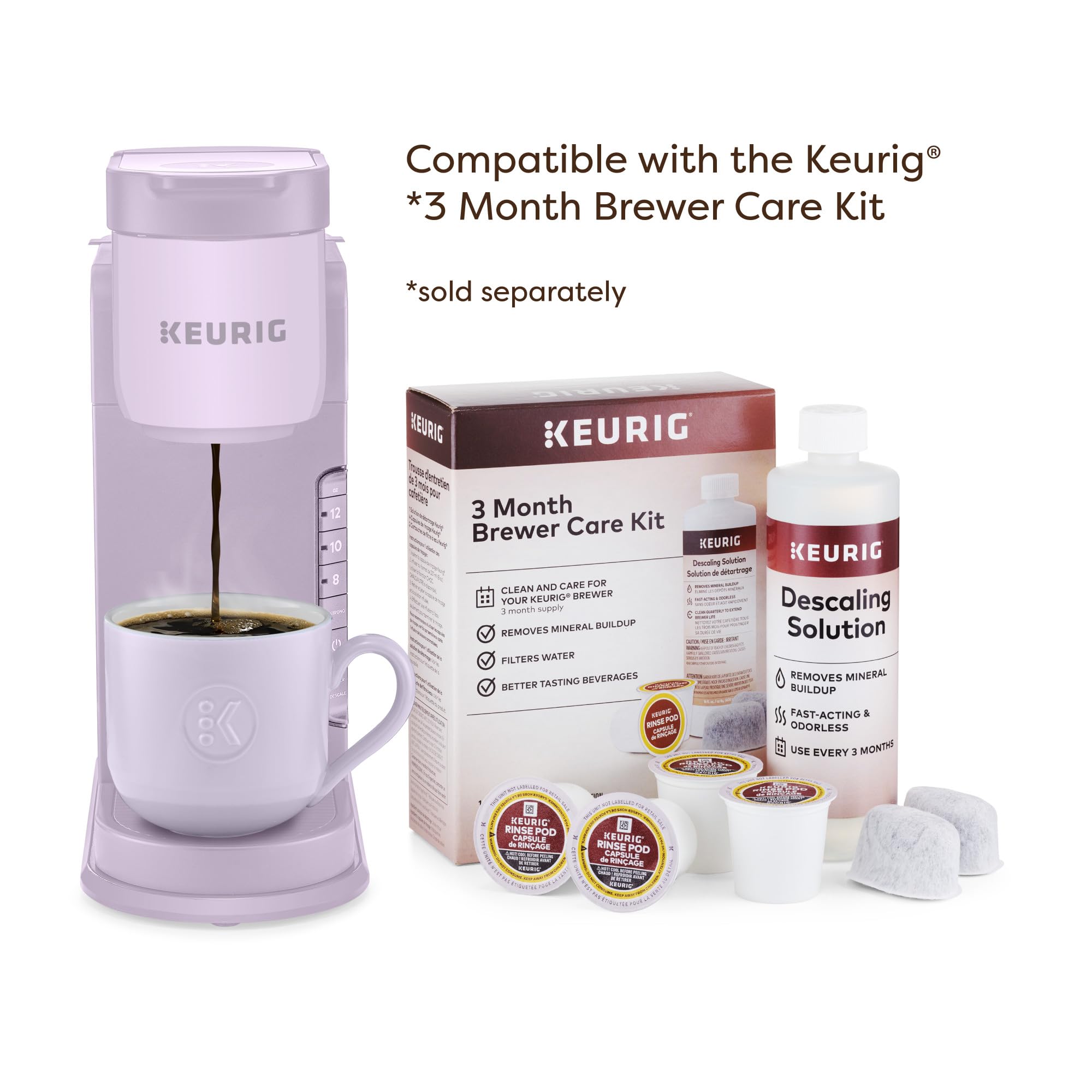 Keurig K-Express Single Serve K-Cup Pod Coffee Maker, 3 Brew Sizes, Strong Button Feature, 42oz Removable Reservoir, Warm Stone