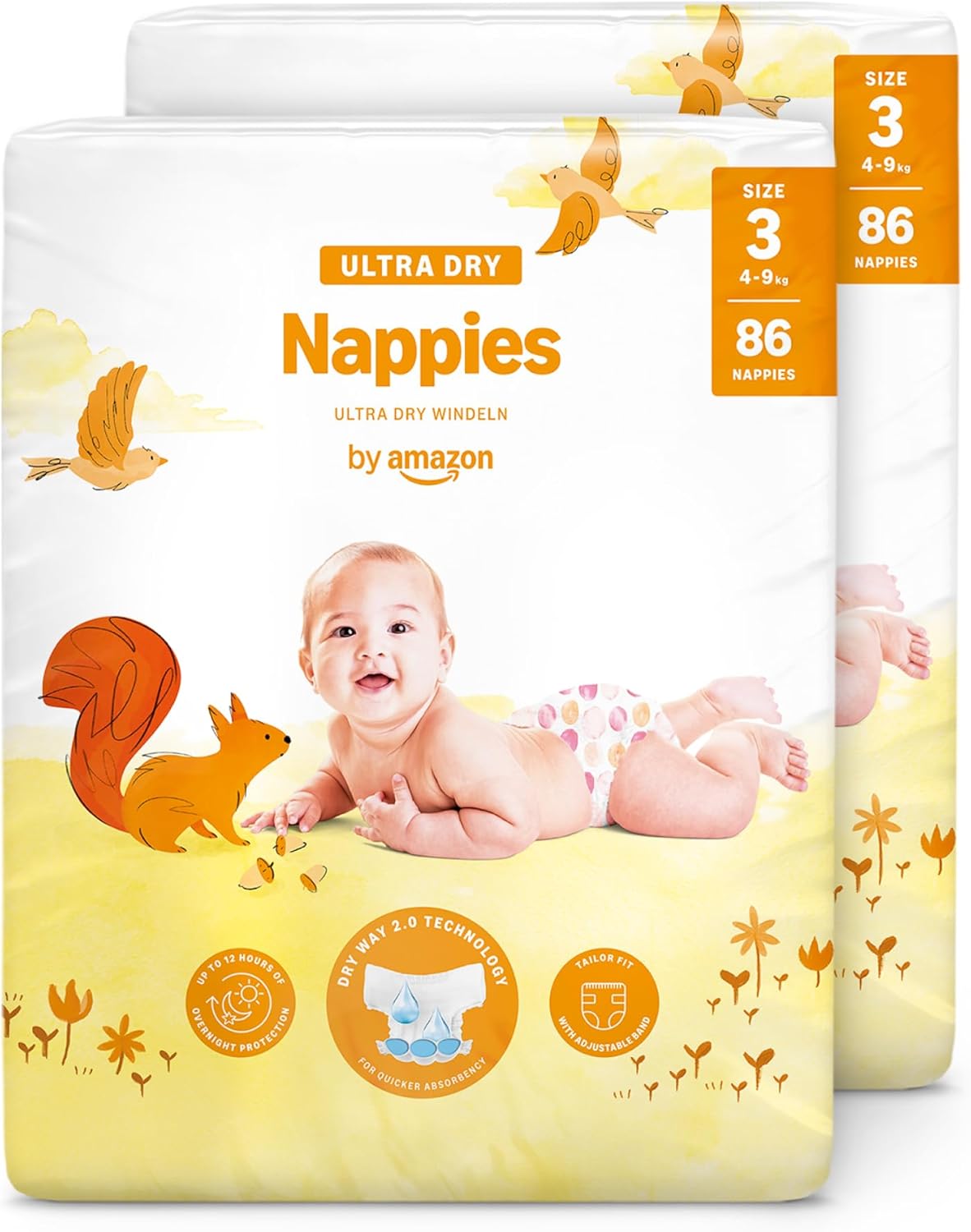 By Amazon Ultra Dry Windeln Größe 5 (10-16 kg) - MONATSBOX, Weiß, 152 Stück (2 Packungen mit 76) (Früher Unter Der Marke Mama Bear, Identisches Produkt)