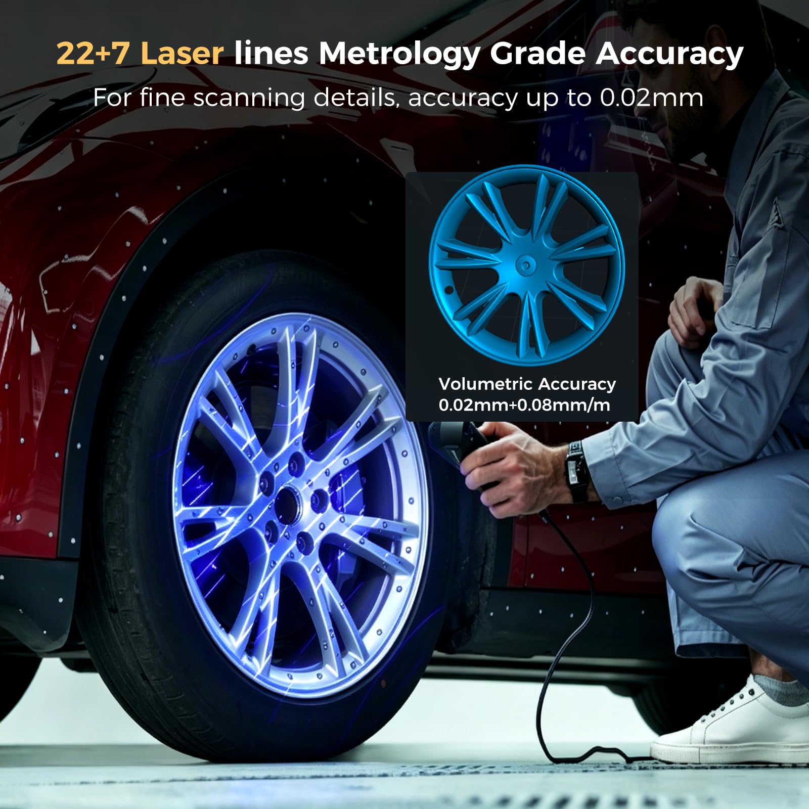 3D Scanner Creality Ferret Pro 0.1mm Accuracy Handheld Scanner with Wireless Scanning Anti-Shake Tracking Fast Full-Color Scan for iOS/Android Phone PC Win 10/11