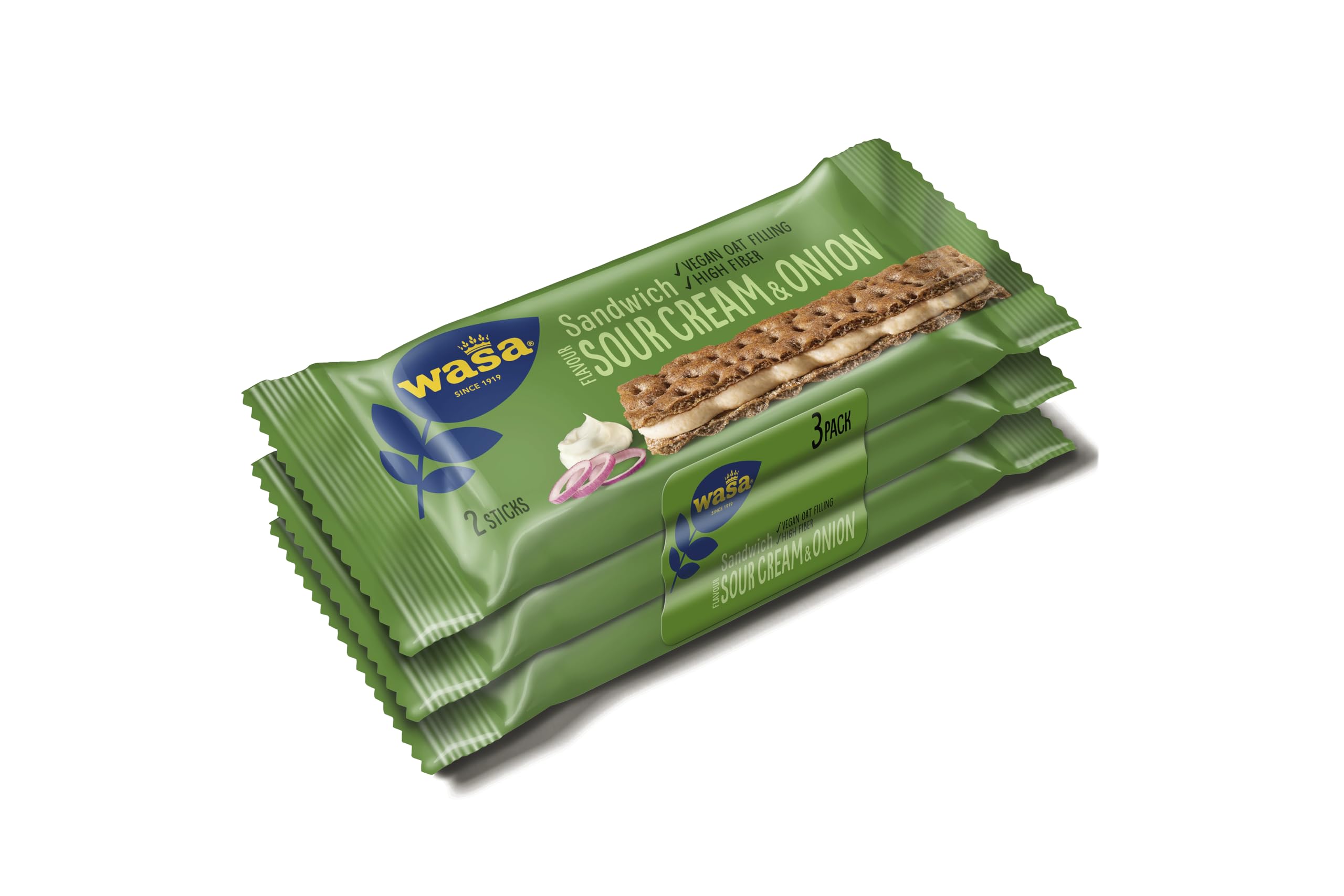 Wasa Knäckebrot Sandwich Tomato & Basil 40g I Knäckebrot-Snack aus Weizenmehl mit einer Füllung aus Käse, Getrockneten Tomaten & Basilikum, je 2 Sticks, Perfekt für unterwegs