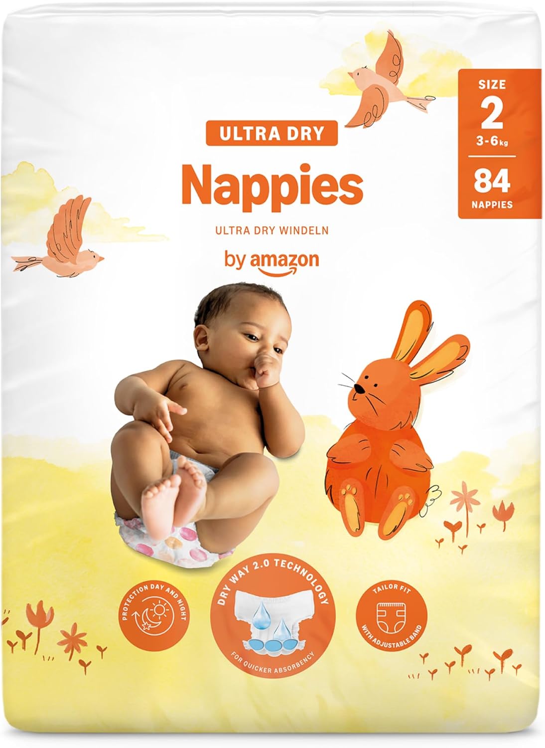 By Amazon Ultra Dry Windeln Größe 5 (10-16 kg) - MONATSBOX, Weiß, 152 Stück (2 Packungen mit 76) (Früher Unter Der Marke Mama Bear, Identisches Produkt)