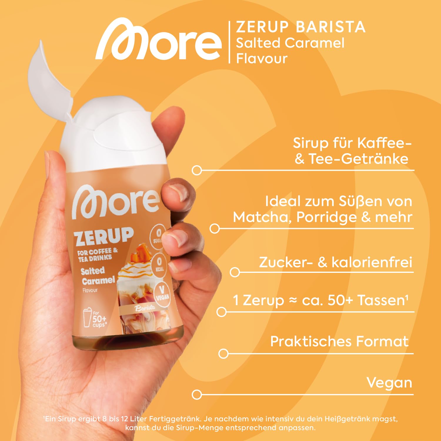 MORE Barista Zerup, Vanilla, 65 ml, für Kaffee, Tee und Heißgetränke, vegan, zero Kalorien - made in Germany