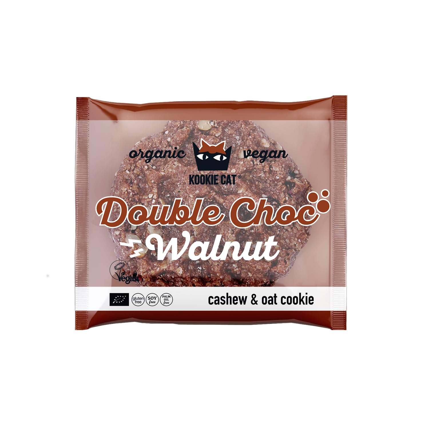 Kookie Cat Vanille Schokochip - Vegane Cookies Einzeln Verpackt, Glutenfrei, Sojafrei, Bio, Cashew & Hafer - 12 X 50g Multipack