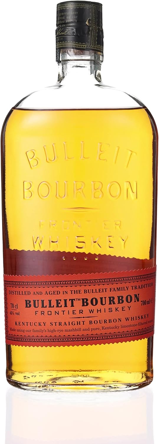 Bulleit Bourbon Frontier, American High Rye Whiskey, Geschenkempfehlung für Freunde & die Liebsten, handverlesene Kentucky Tradition, 45% vol, 700ml Einzelflasche