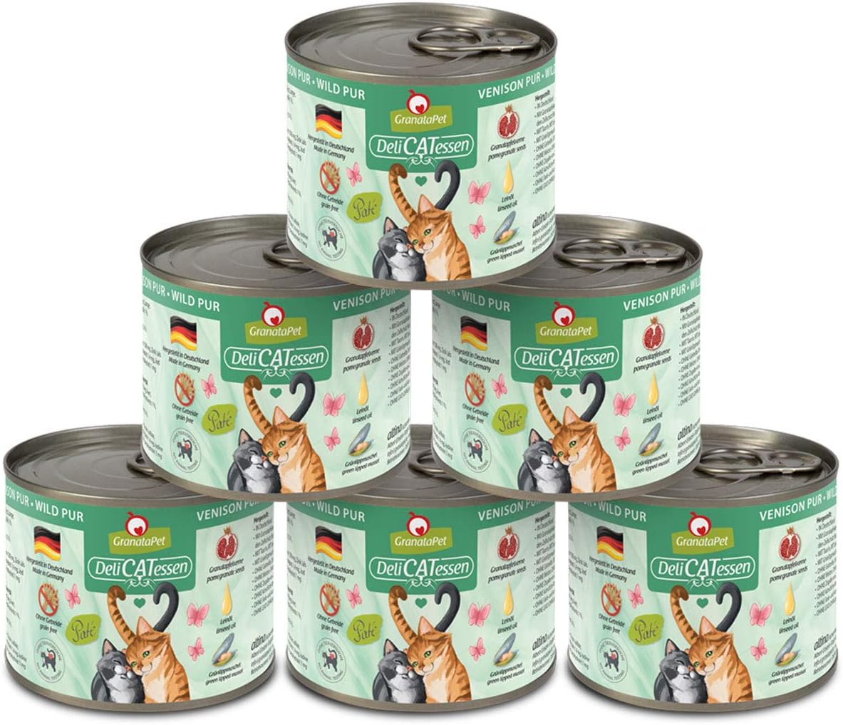 GranataPet DeliCatessen Huhn PUR, Nassfutter für Katzen, Futter ohne Getreide & ohne Zuckerzusätze, Katzenfutter mit hohem Fleischanteil & hochwertigen Ölen, 6 x 400 g